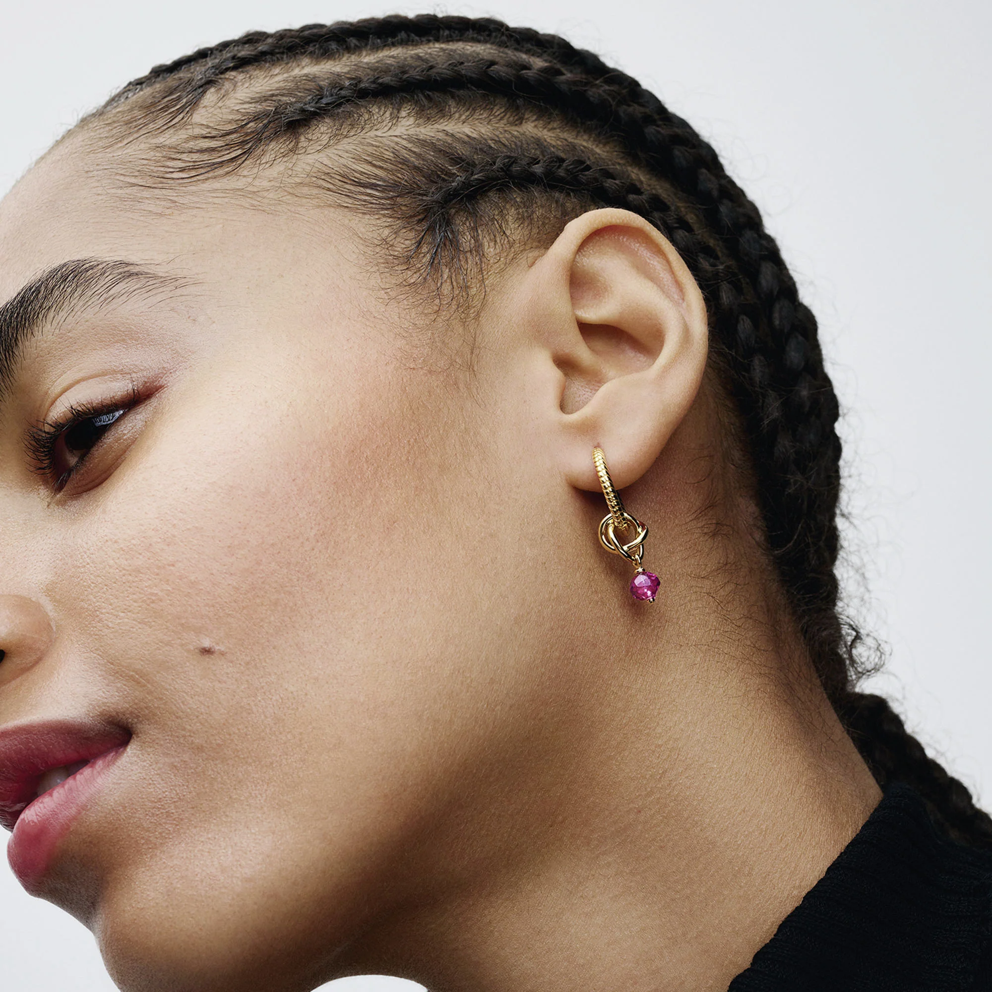 14K Gold-Plated Dangle With Phlox Pink Crystal - Image 2