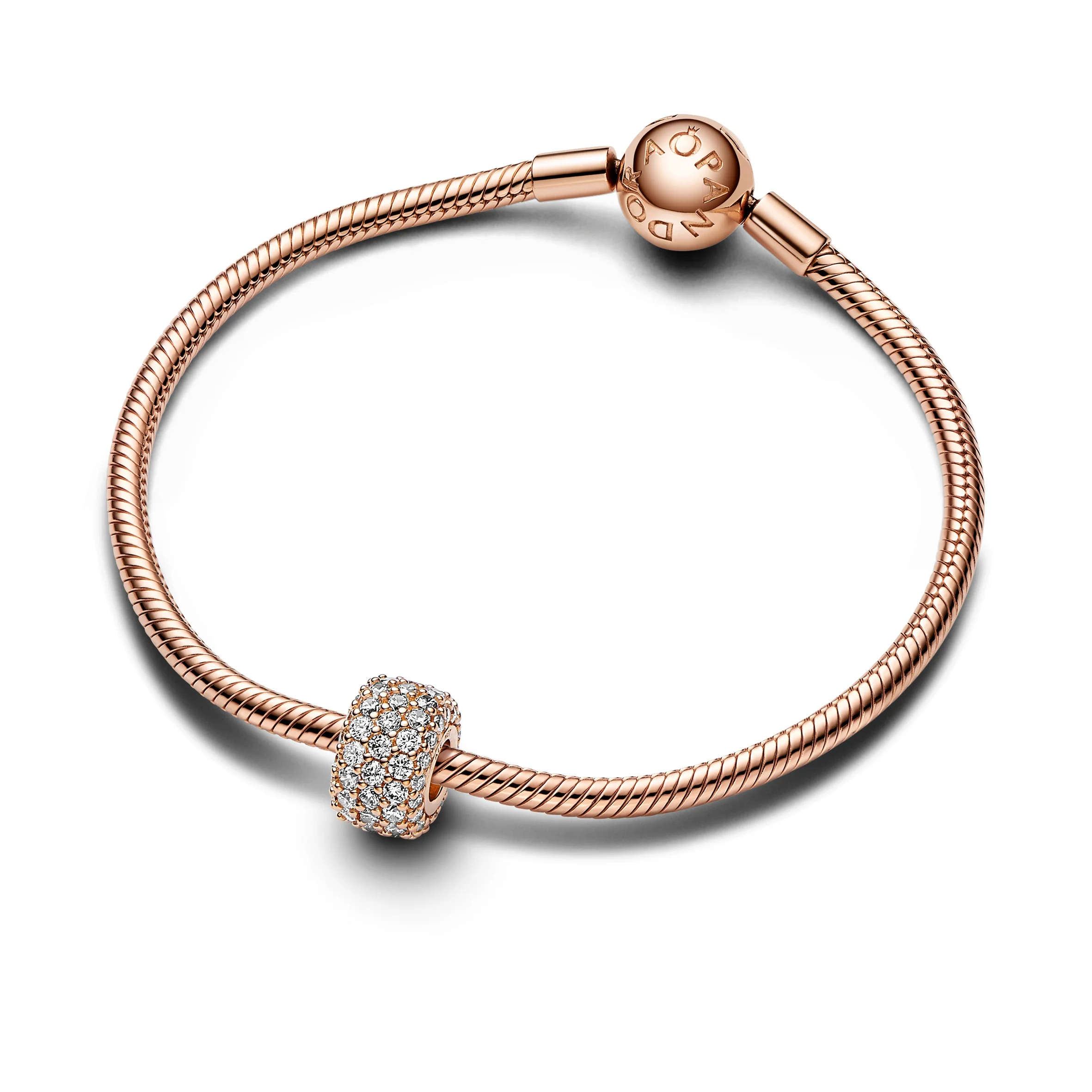 14K Rose Gold-Plated Charm With Clear Cubic Zirconia - Image 3