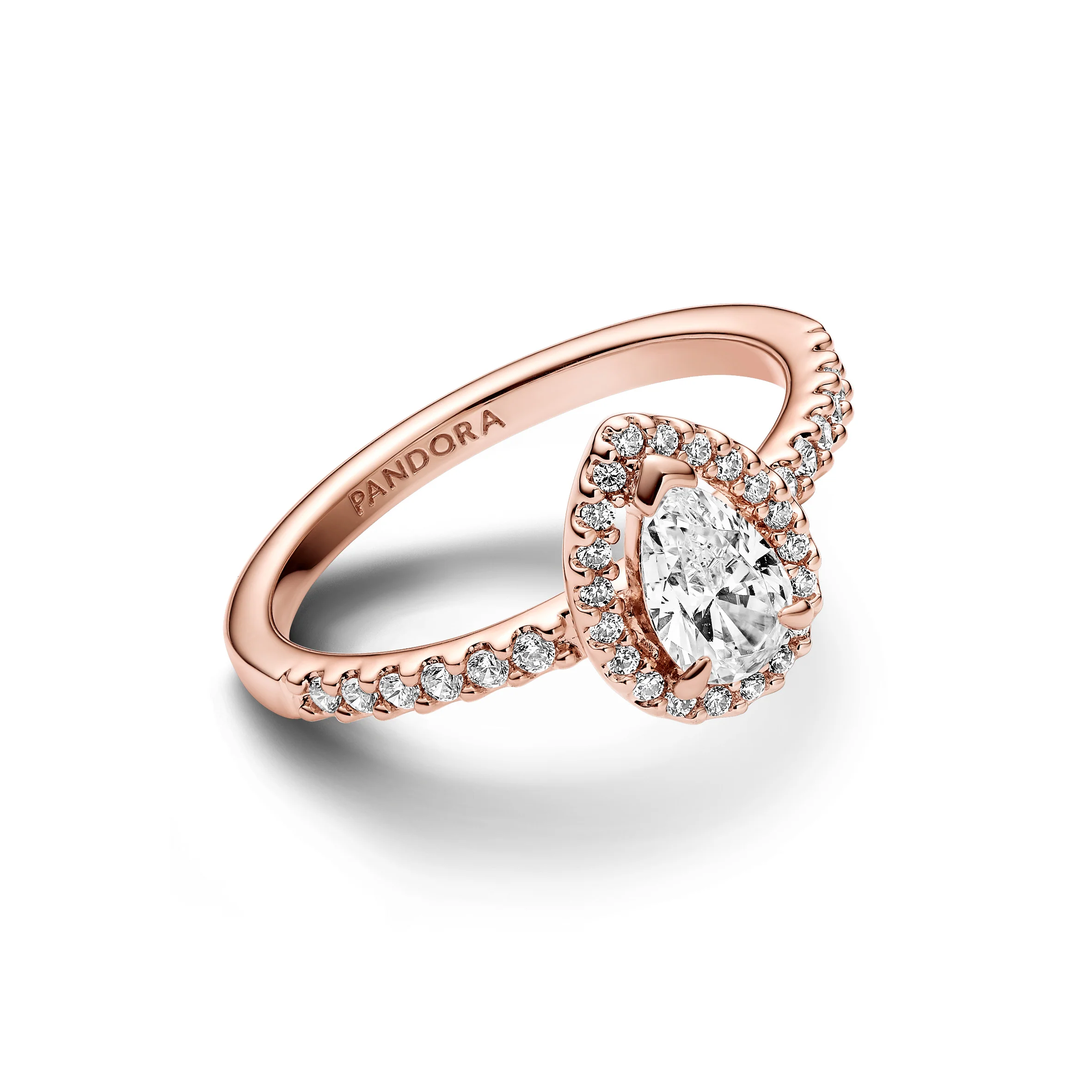 14K Rose Gold-Plated Ring With Clear Cubic Zirconia - Image 3