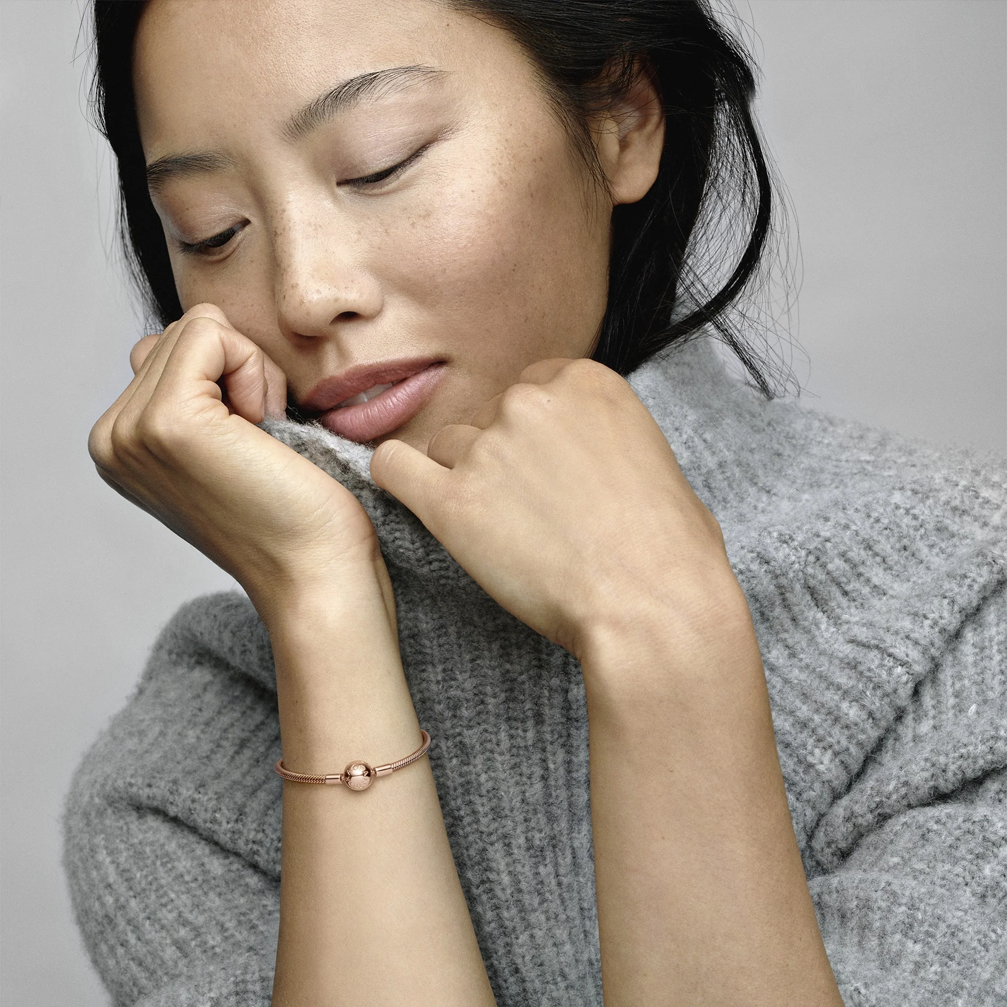 14K Rose Gold-Plated Snake Chain Bracelet - Image 4