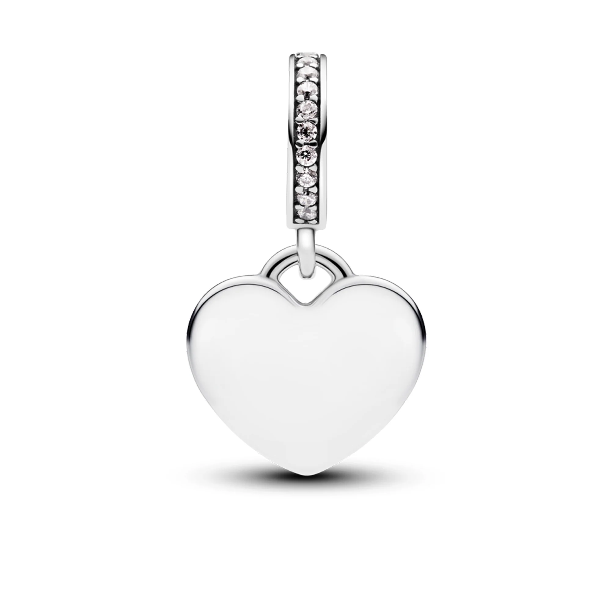Baking Tools Heart Sterling Silver Dangle With Clear Cubic Zirconia, White, Black And Brown Enamel - Image 2