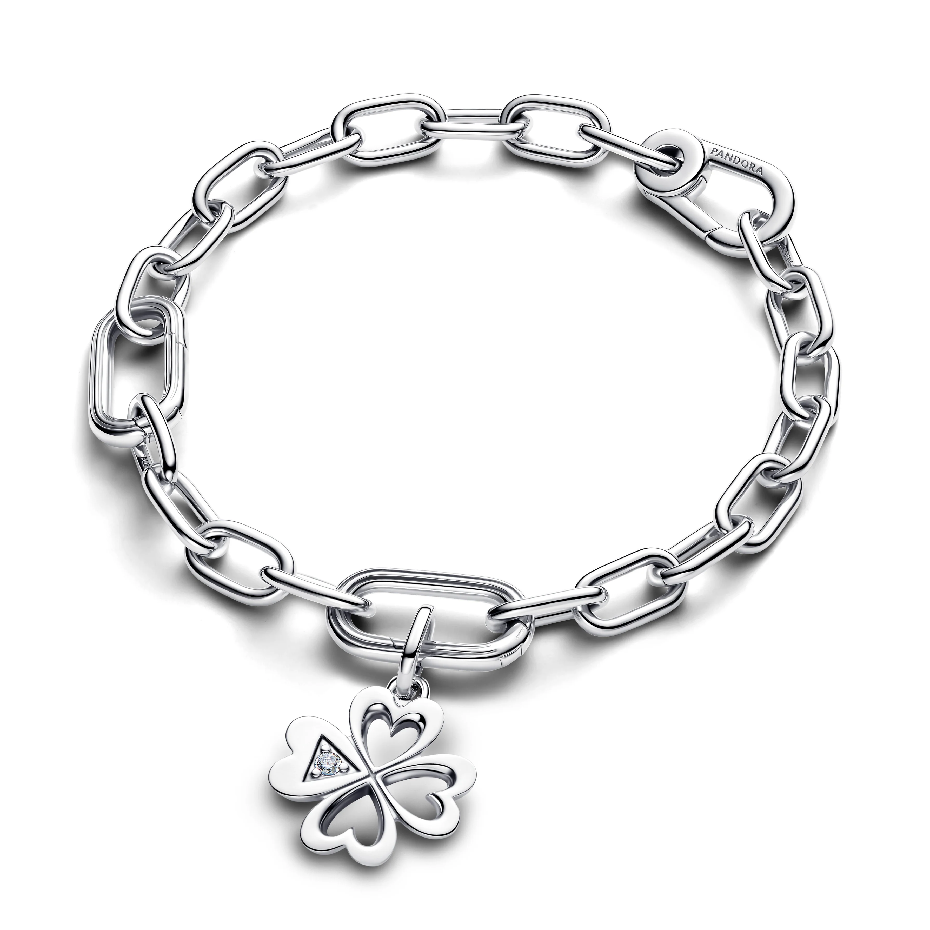 Clover Sterling Silver Medallion With Clear Cubic Zirconia - Image 3