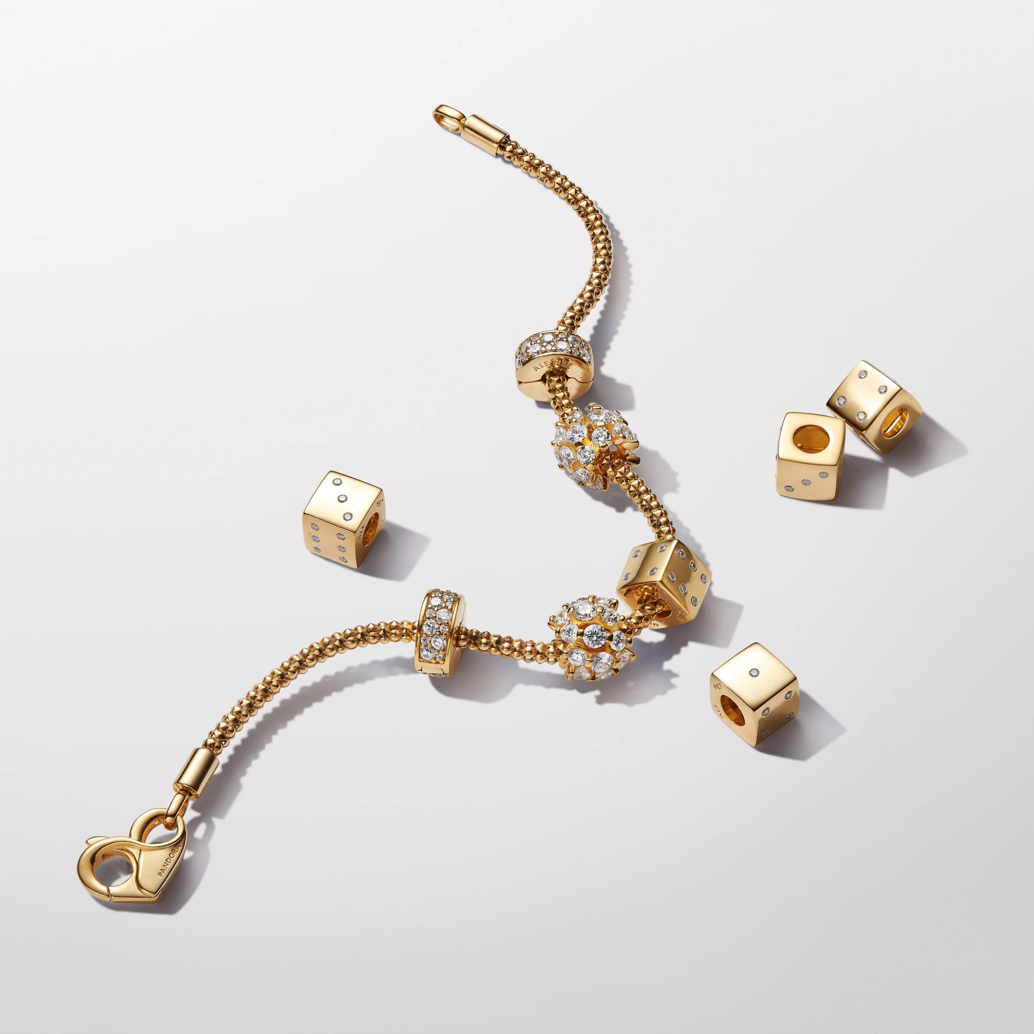 Dice 14K Gold-Plated Charm With Clear Cubic Zirconia - Image 5