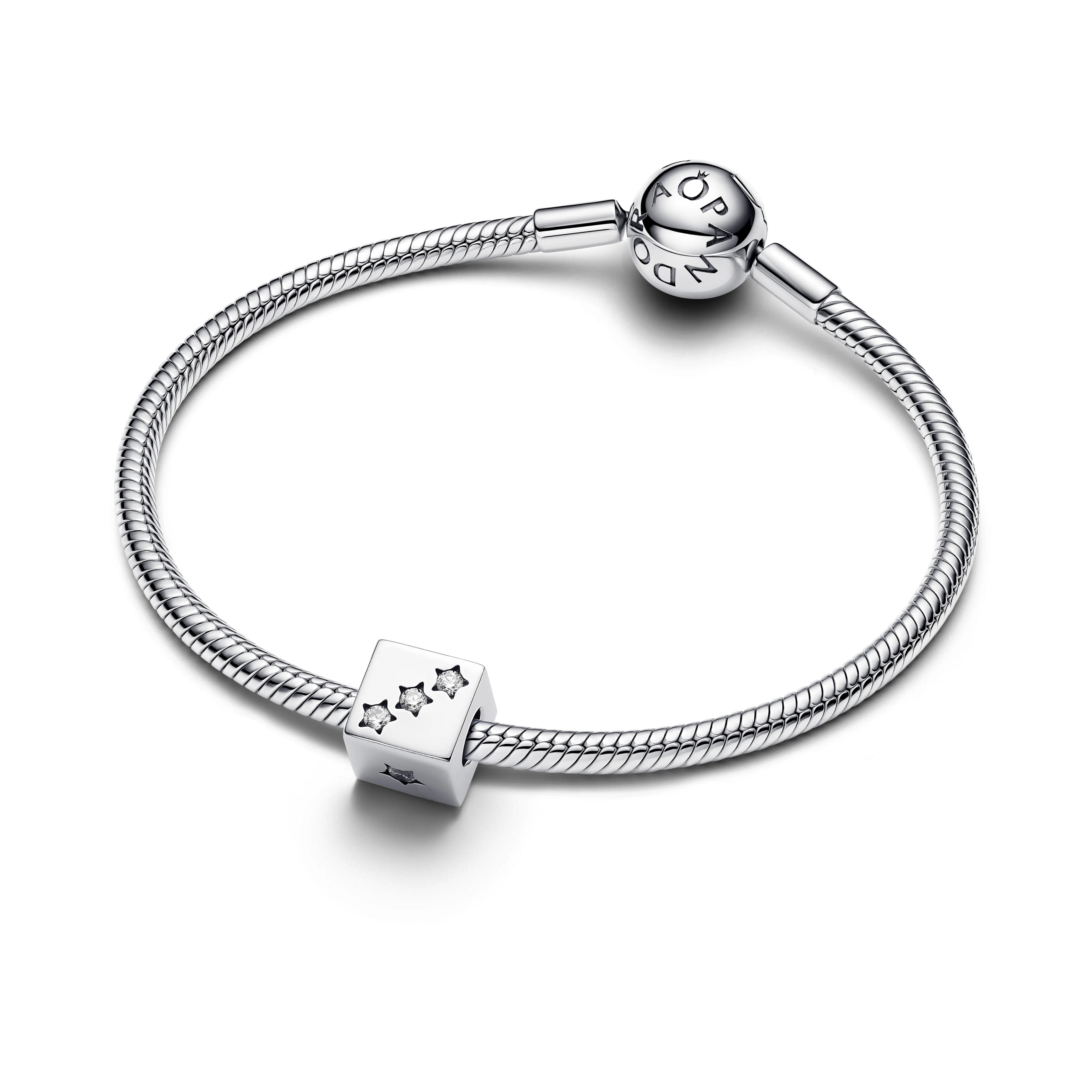 Dice Sterling Silver Charm With Clear Cubic Zirconia - Image 4