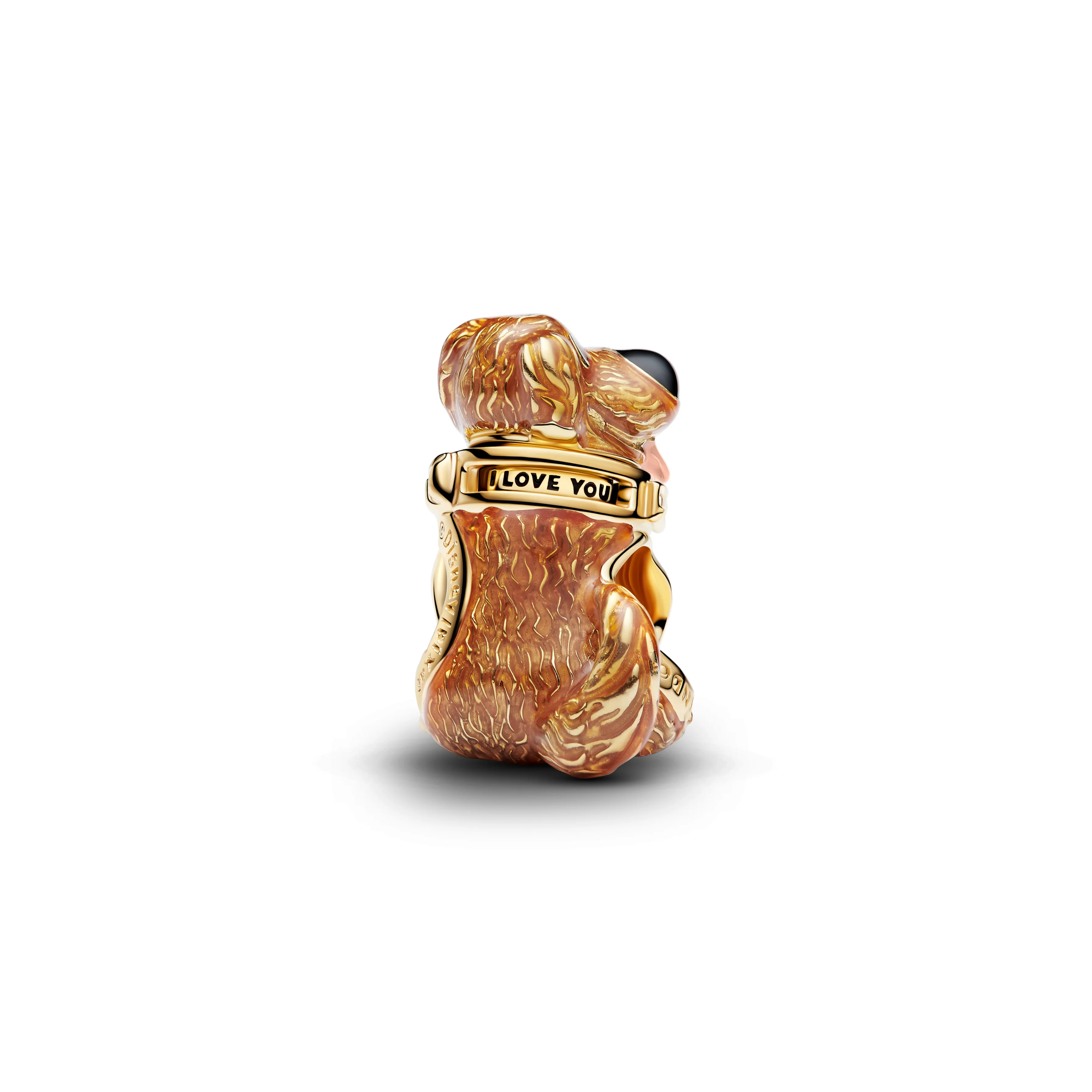Disney Dug 14K Gold-Plated Charm With Salsa Red Crystal, Black And Pink Enamel - Image 2