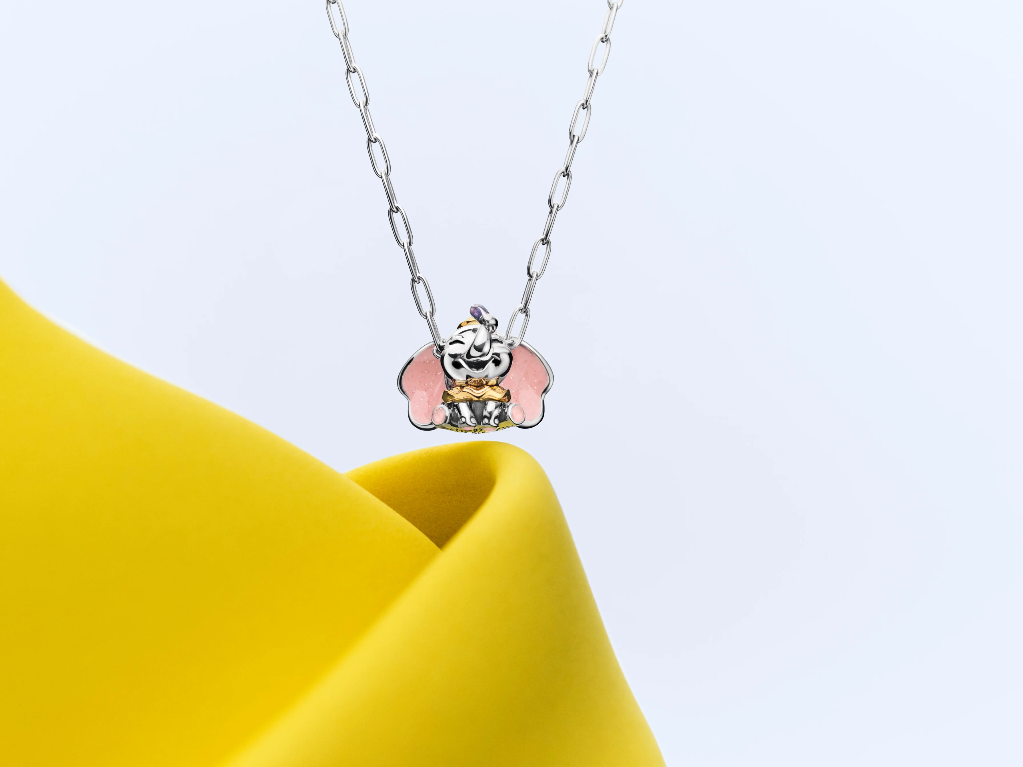 Disney Dumbo Sterling Silver And 14K Gold-Plated Charm With Glittery Pink And Purple Enamel - Image 4