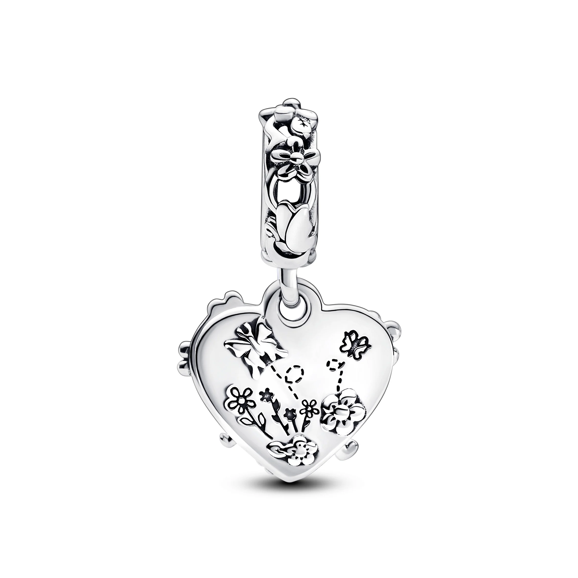 Disney Winnie The Pooh Sterling Silver Double Heart Dangle With Yellow, Red, Transparent Cerise, Pink And Blue Enamel - Image 5