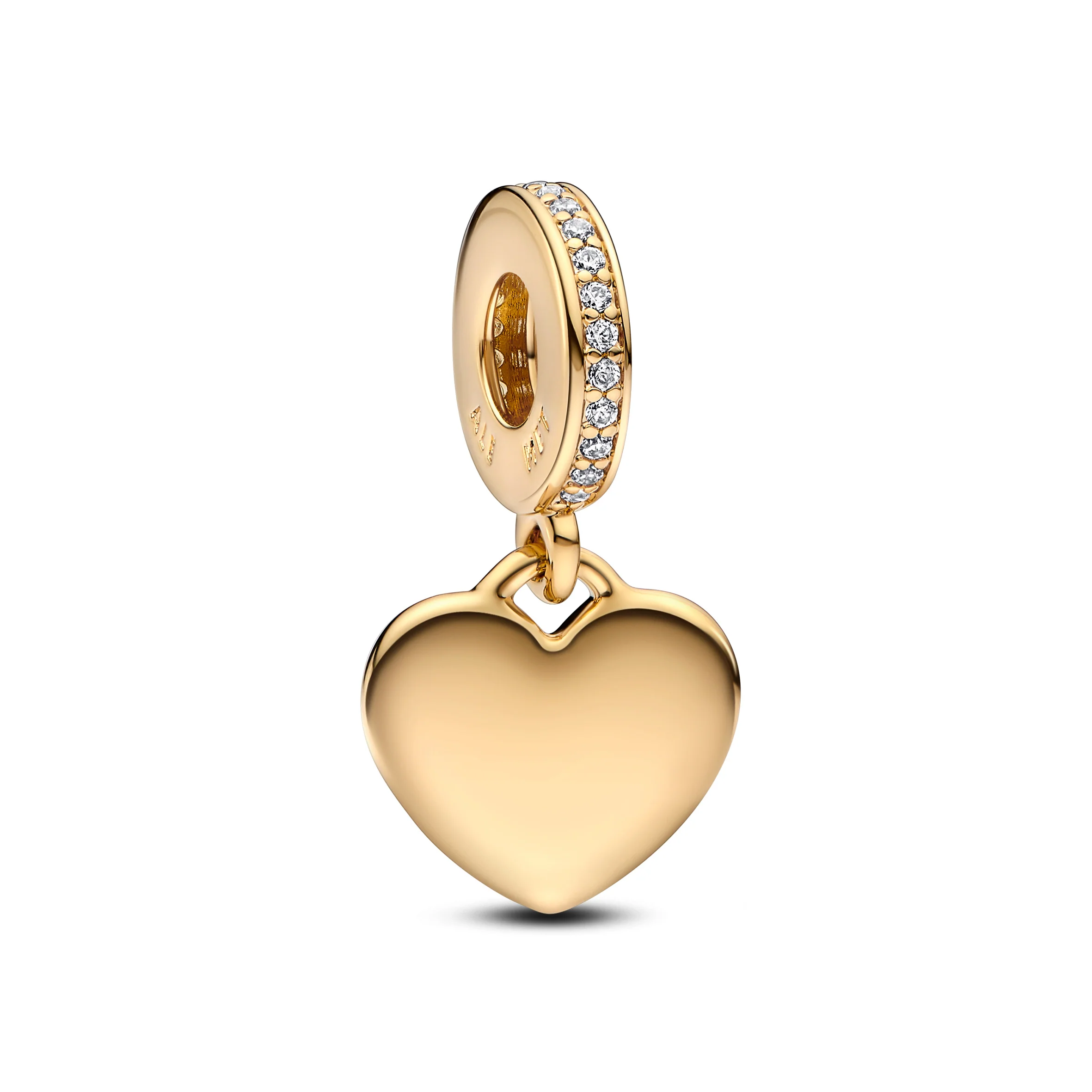 Engravable 14K Gold-Plated Dangle With Clear Cubic Zirconia - Image 4
