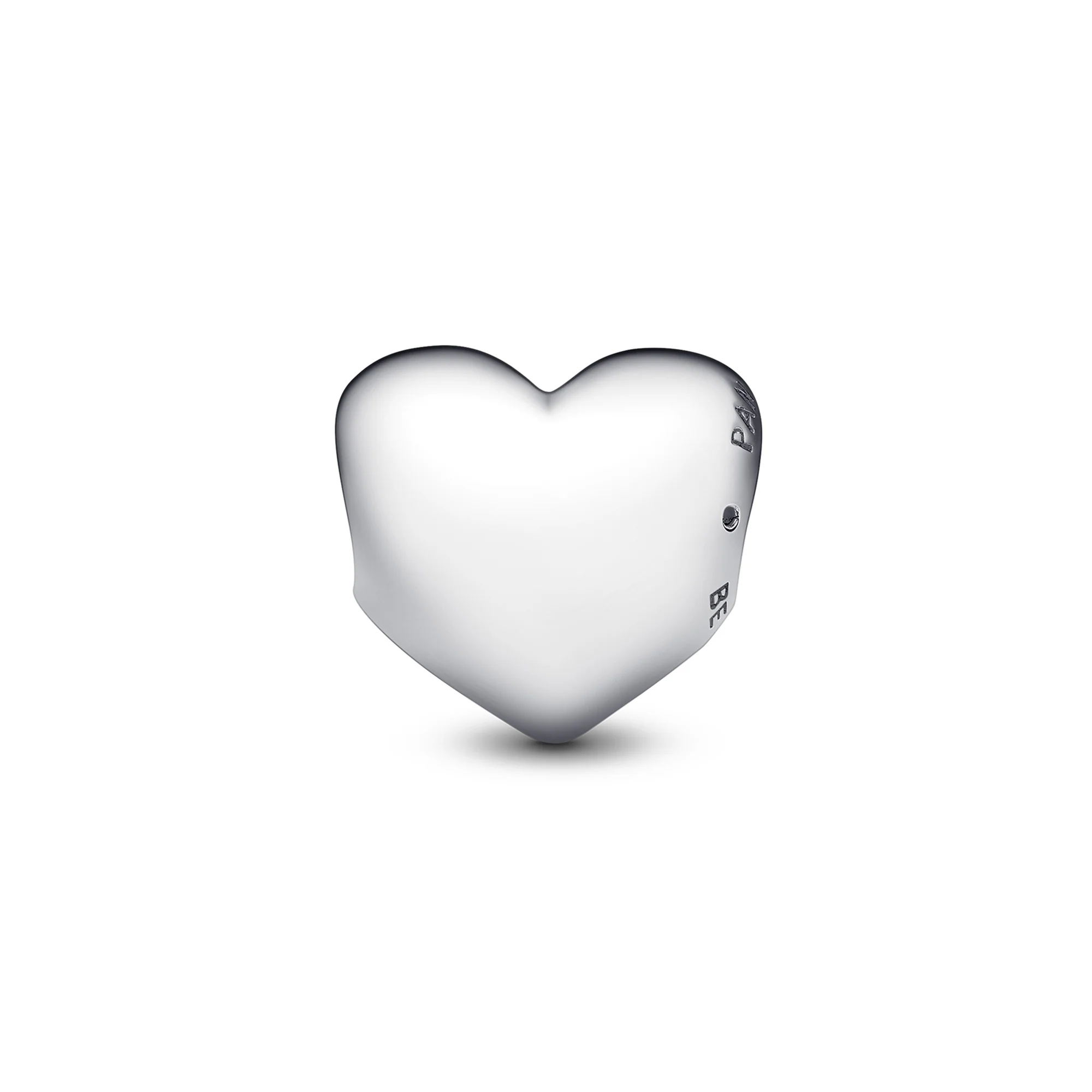 Engravable Heart Sterling Silver Charm With Clear Cubic Zirconia - Image 3