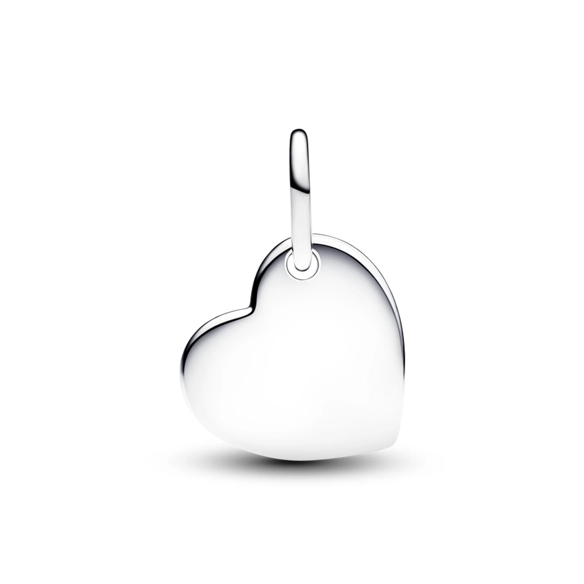 Engravable Heart Sterling Silver Dangle With Princess Blue Crystal - Image 2