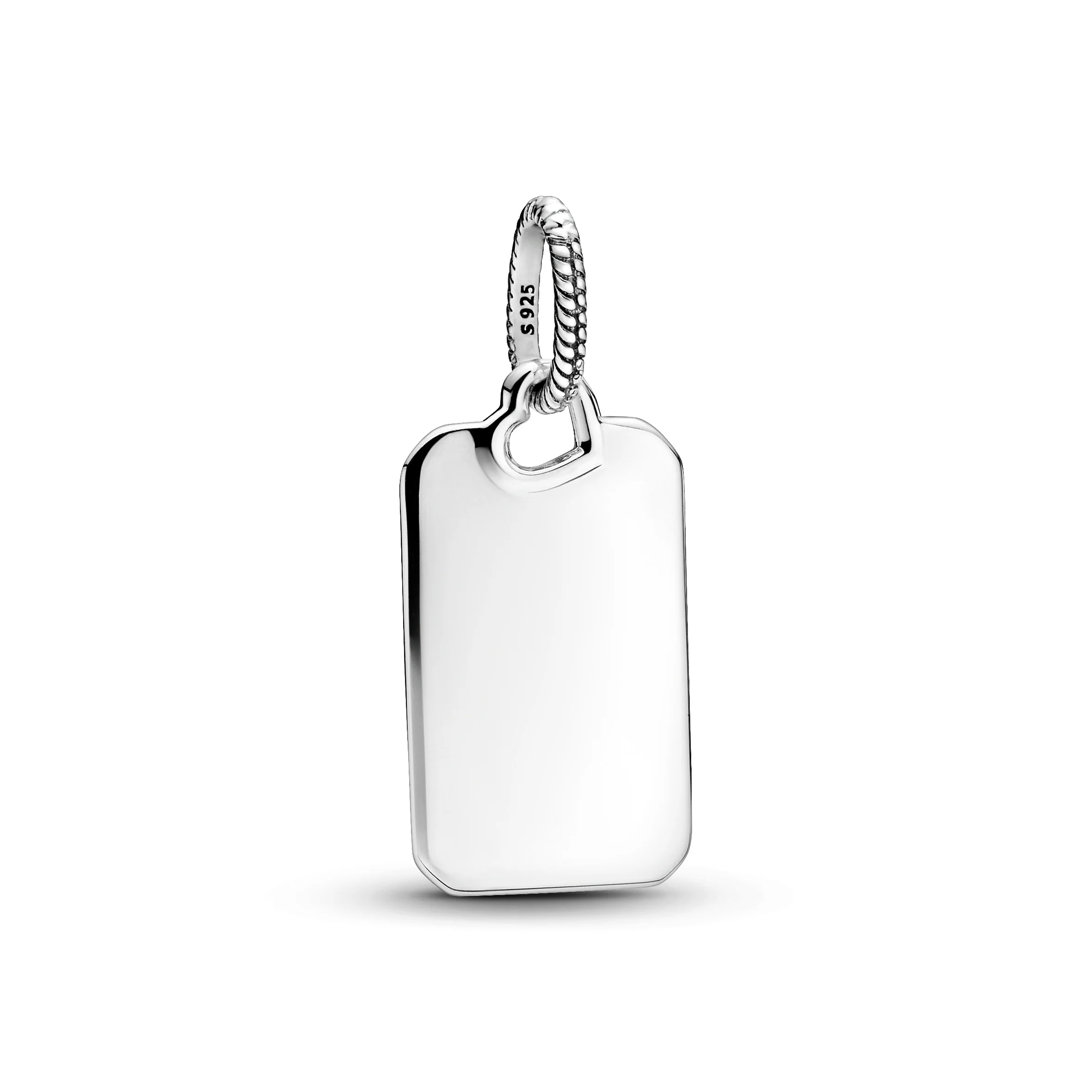 Engravable Rectangle Sterling Silver Pendant - Image 4