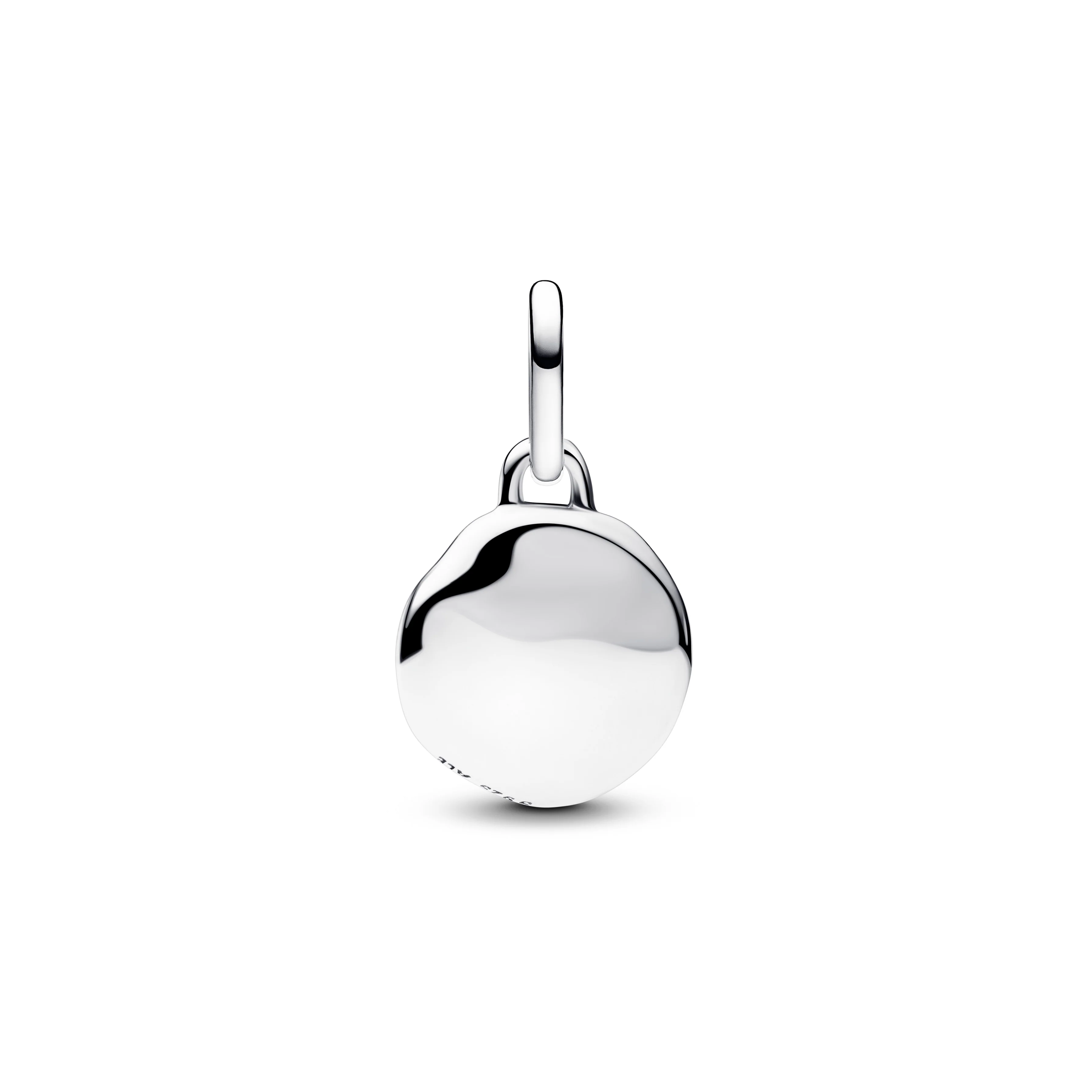 Engravable Sterling Silver Mini Medallion With Clear Cubic Zirconia - Image 3