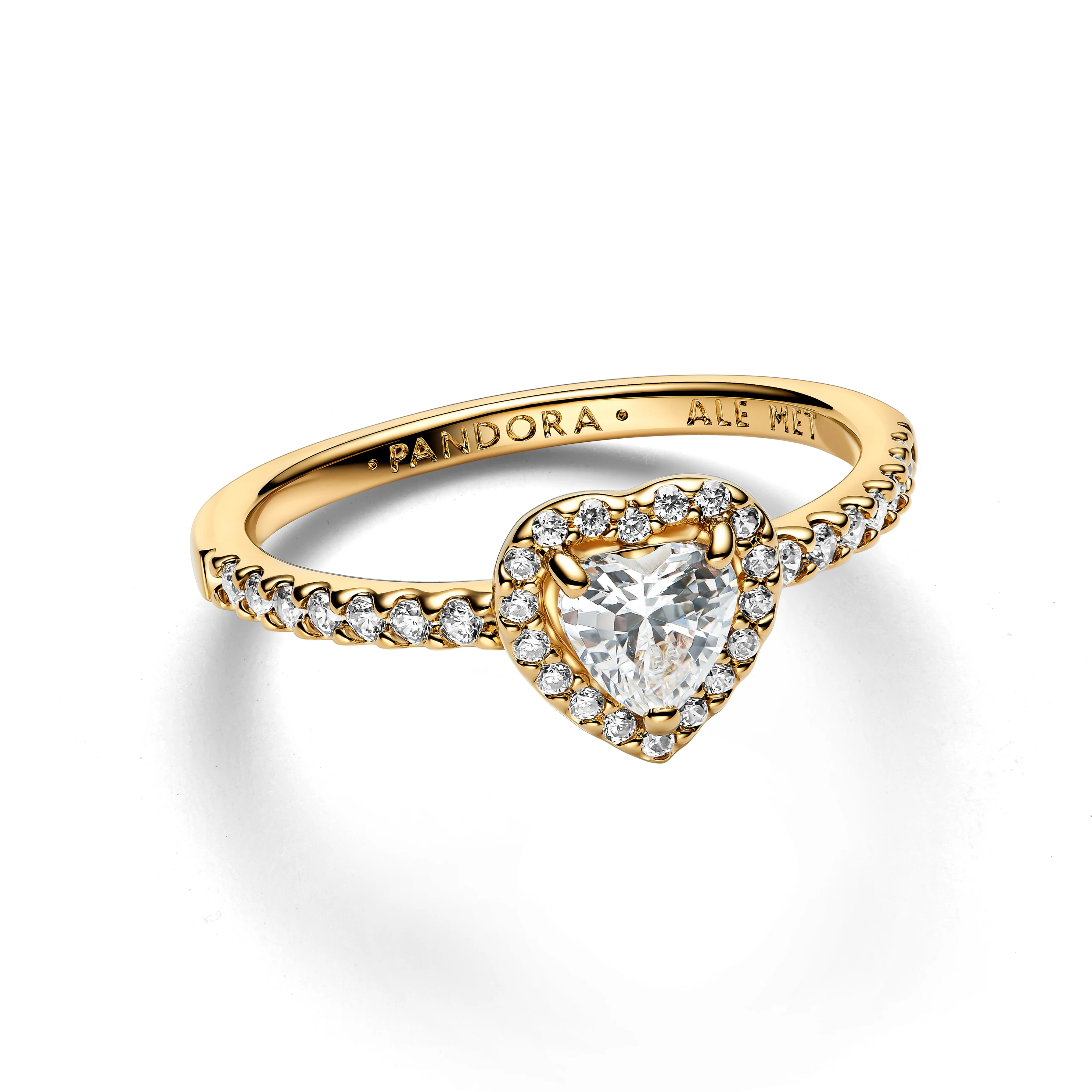Heart 14K Gold-Plated Ring With Clear Cubic Zirconia - Image 2