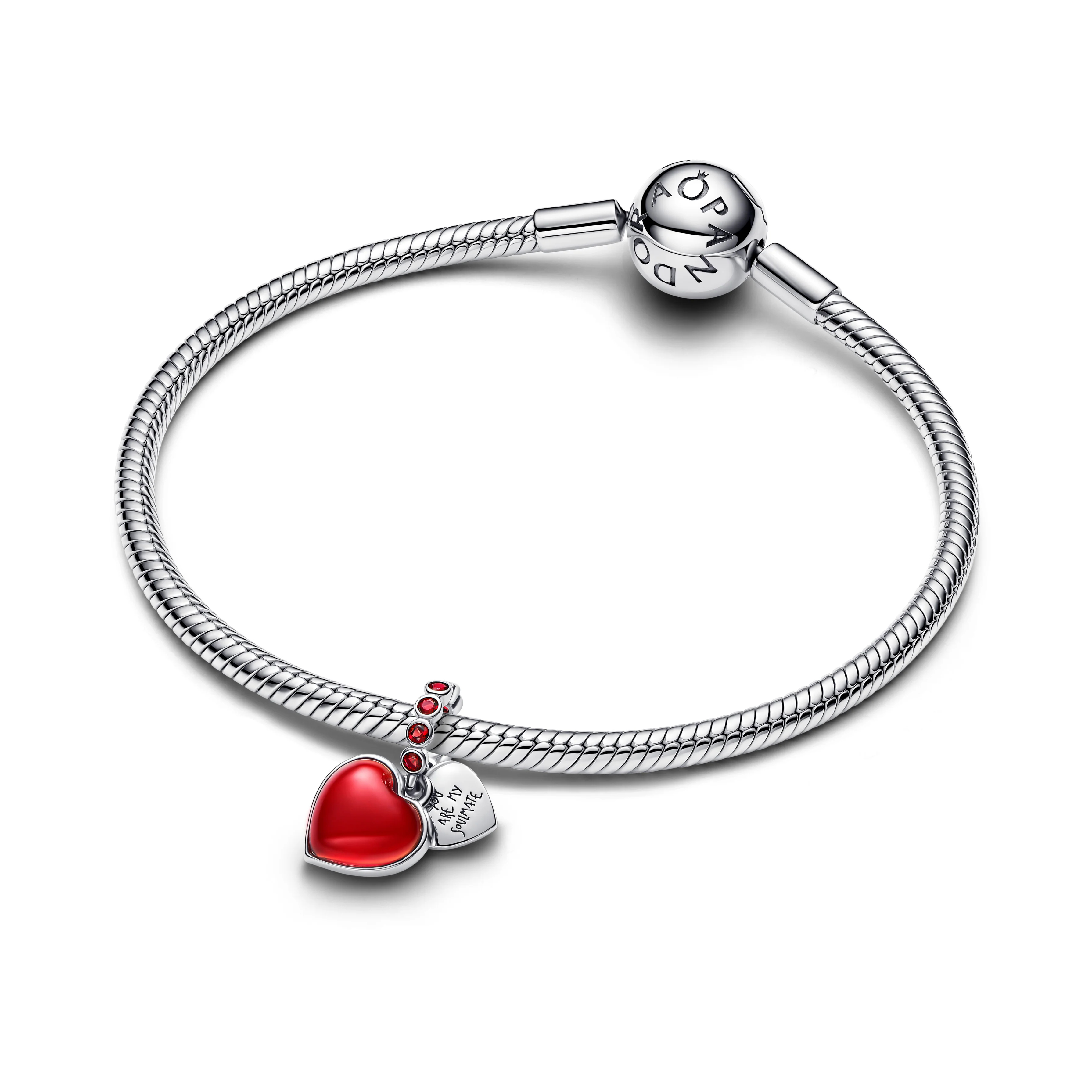 Heart Sterling Silver Double Dangle With Salsa Red Crystal And Red Murano Glass - Image 5