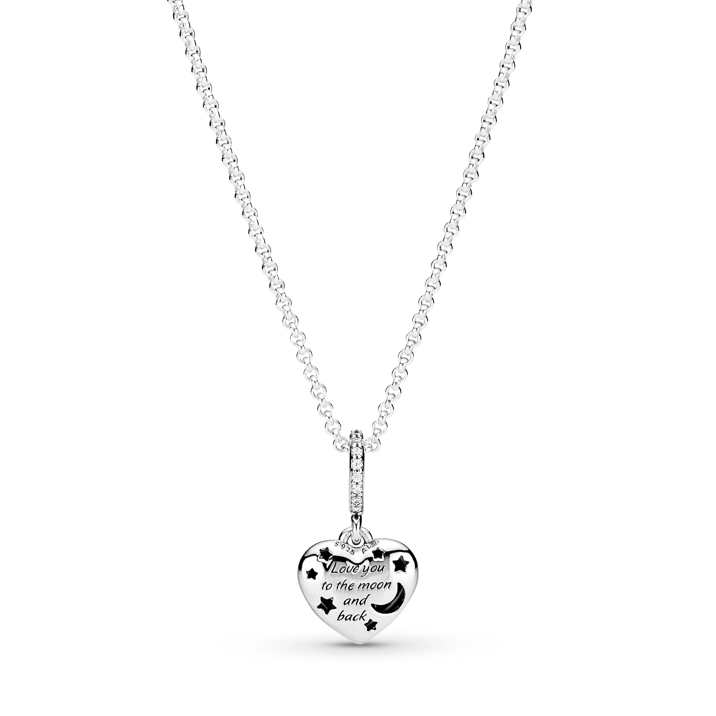 Heart Sterling Silver Necklace With Skylight Blue, Icy Blue Crystal And Clear Cubic Zirconia - Image 5