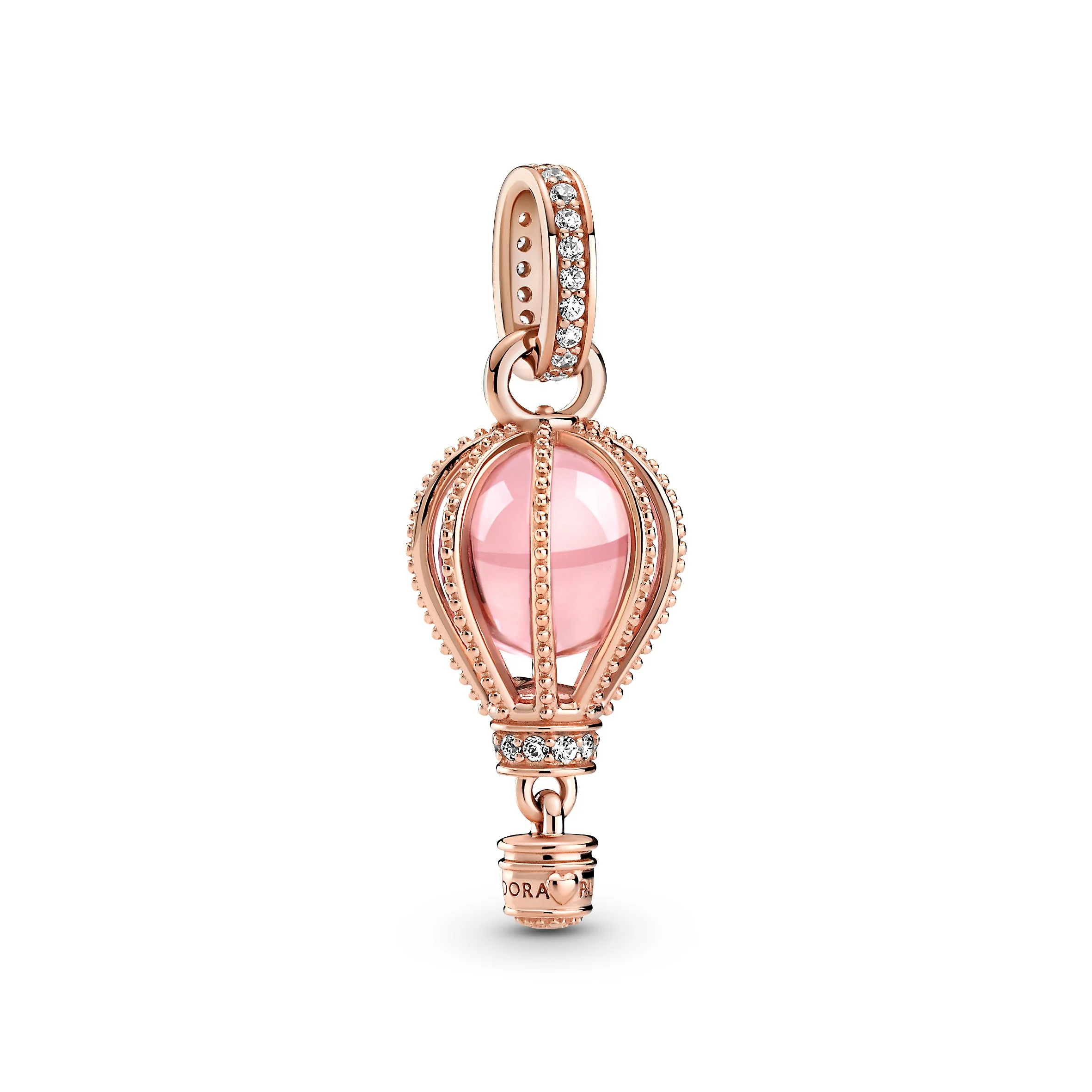 Hot Air Ballon 14K Rose Gold-Plated Dangle With Fairy Tale Pink Crystal And Clear Cubic Zirconia - Image 6