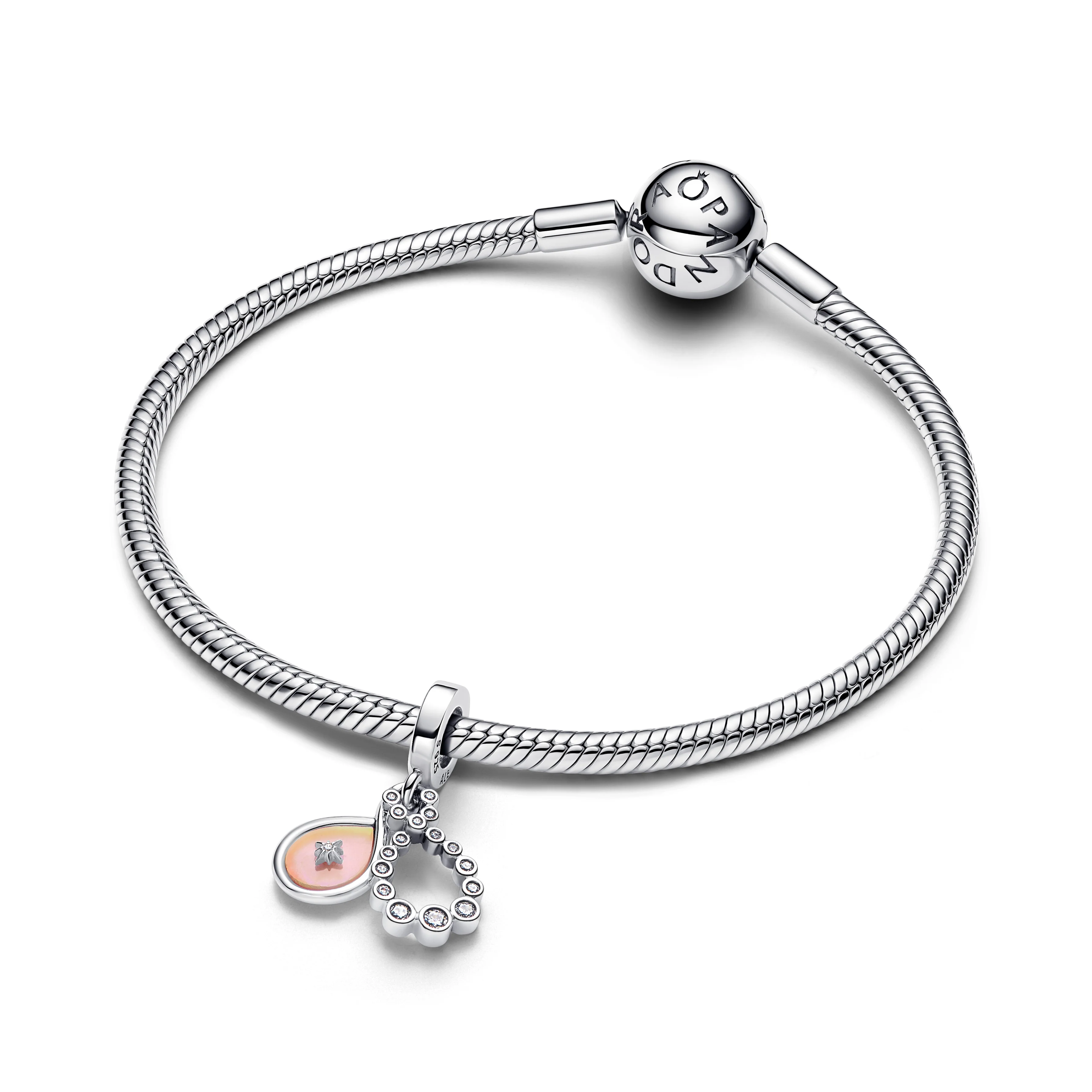 Infinity Sterling Silver Double Dangle With Clear Cubic Zirconia And Aurora Lab-Grown Opal Resin - Image 5