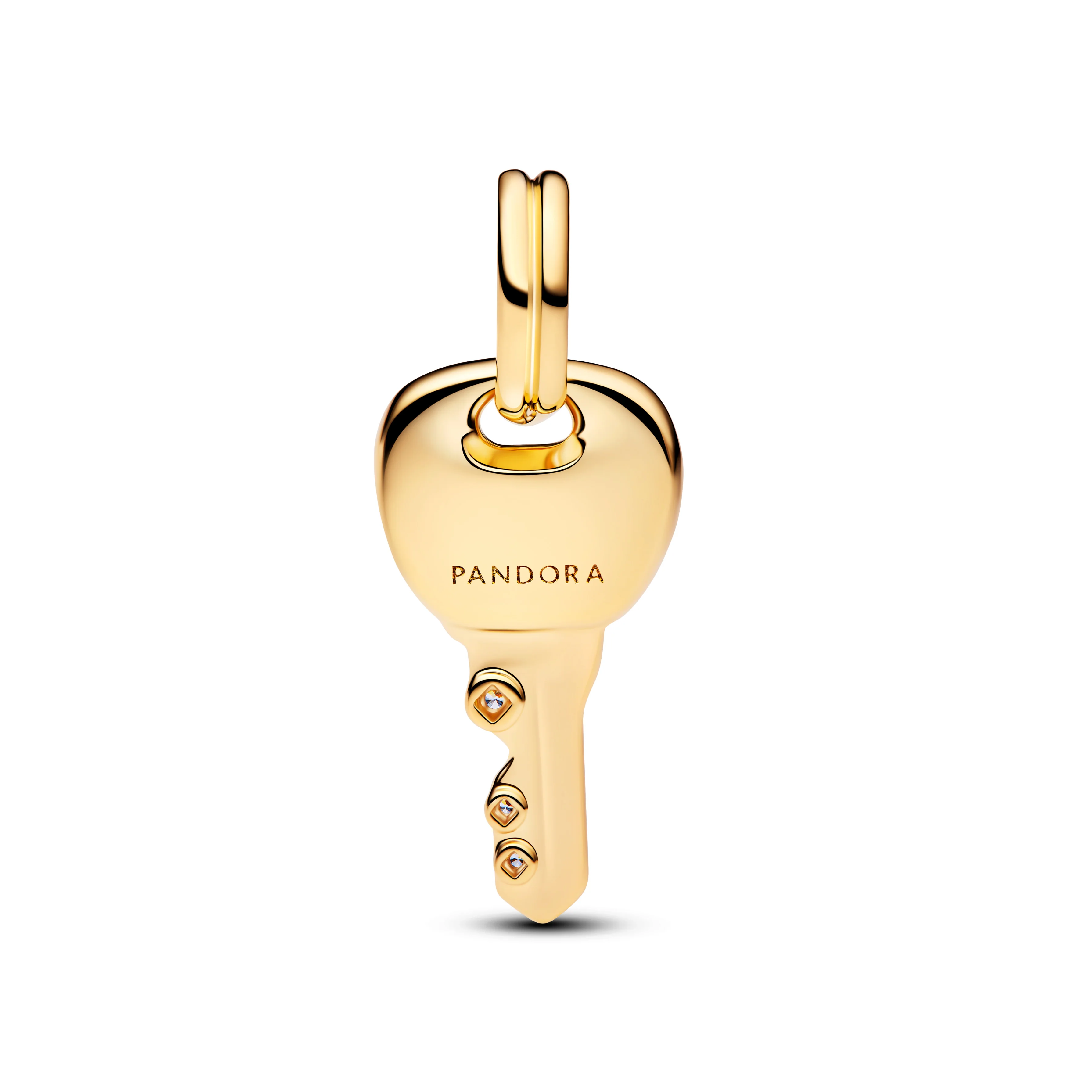 Key 14K Gold-Plated Dangle With Clear Cubic Zirconia - Image 2