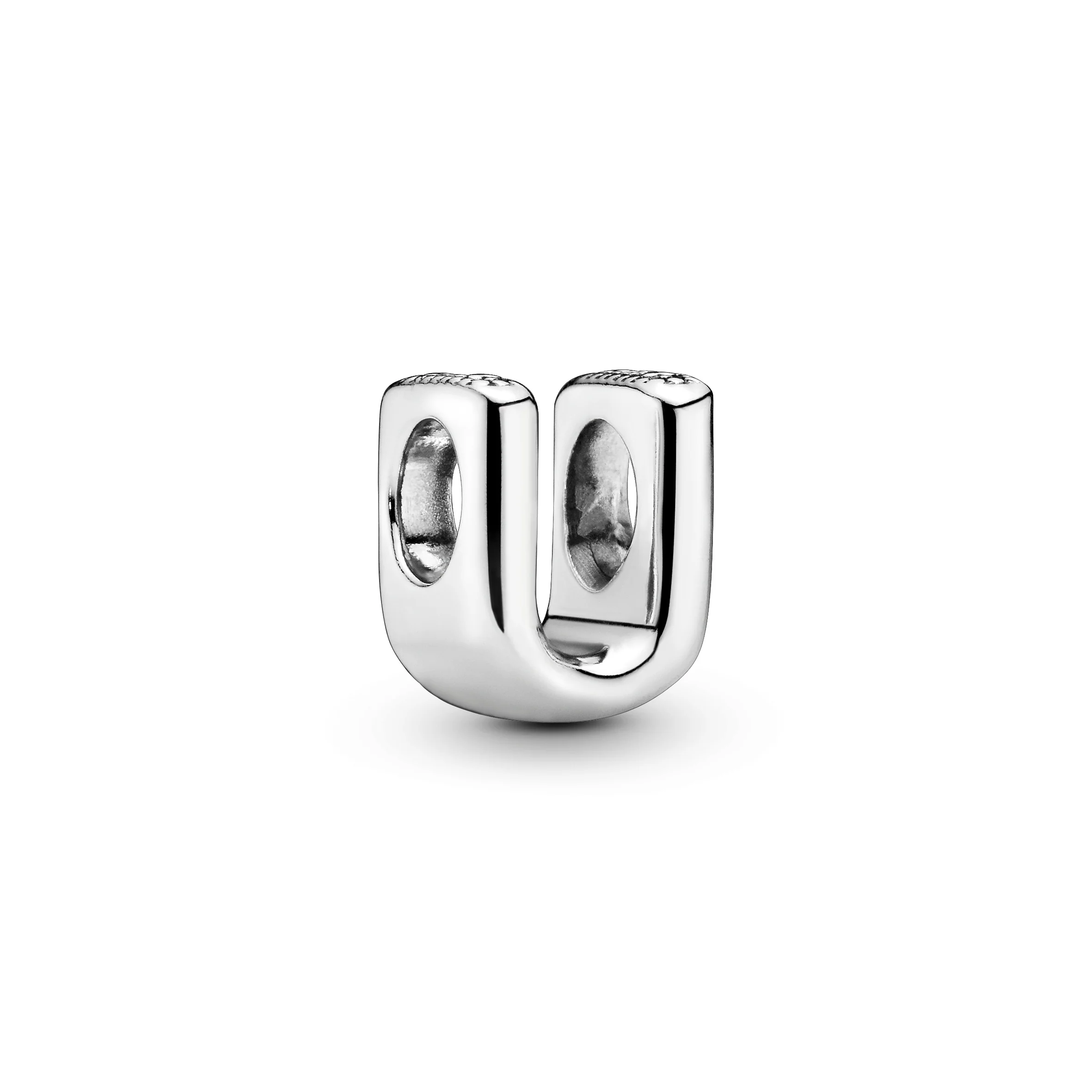 Letter U Silver Charm