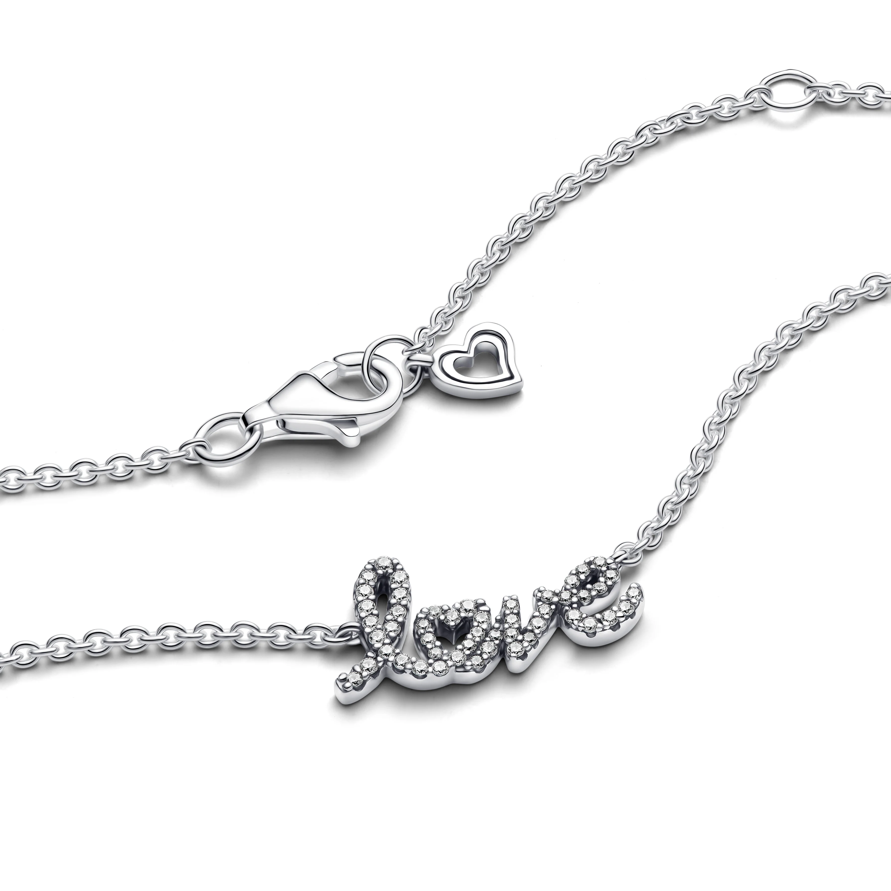 Love Sterling Silver Collier With Clear Cubic Zirconia - Image 4