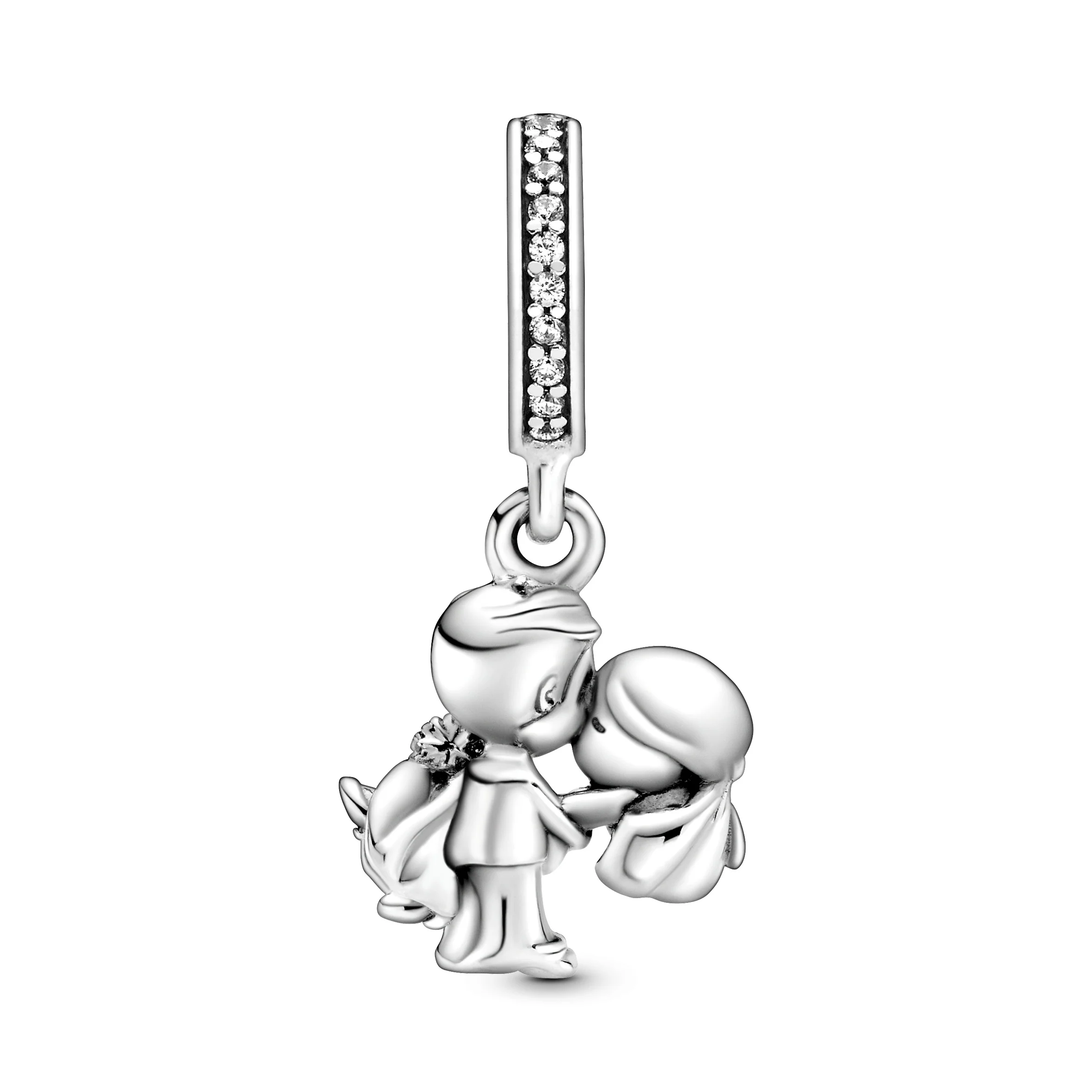 Married Couple Sterling Silver Dangle With Clear Cubic Zirconia - Image 3