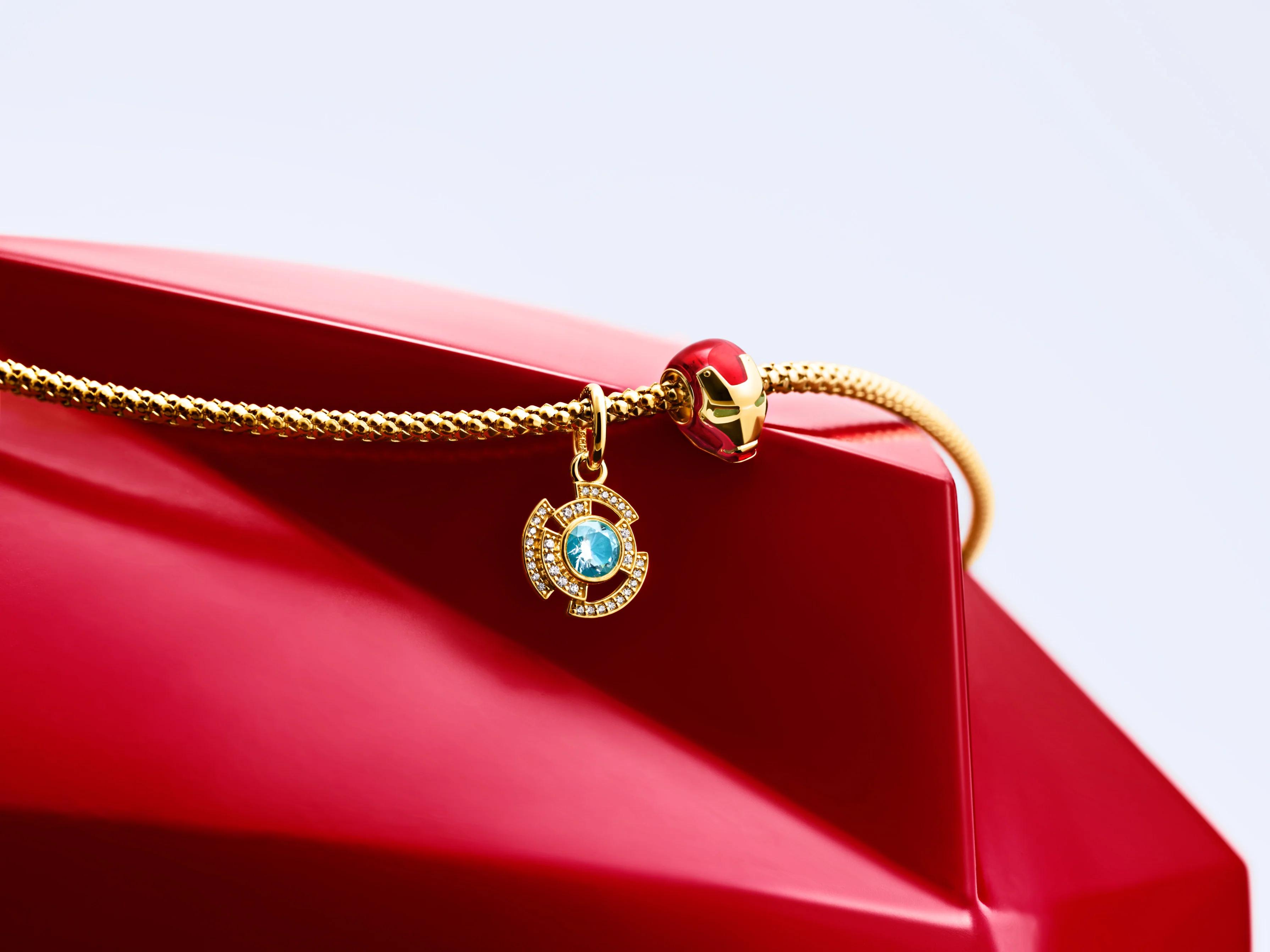 Marvel Iron Man 14K Gold-Plated Charm With Glow In The Dark And Red Enamel - Image 6