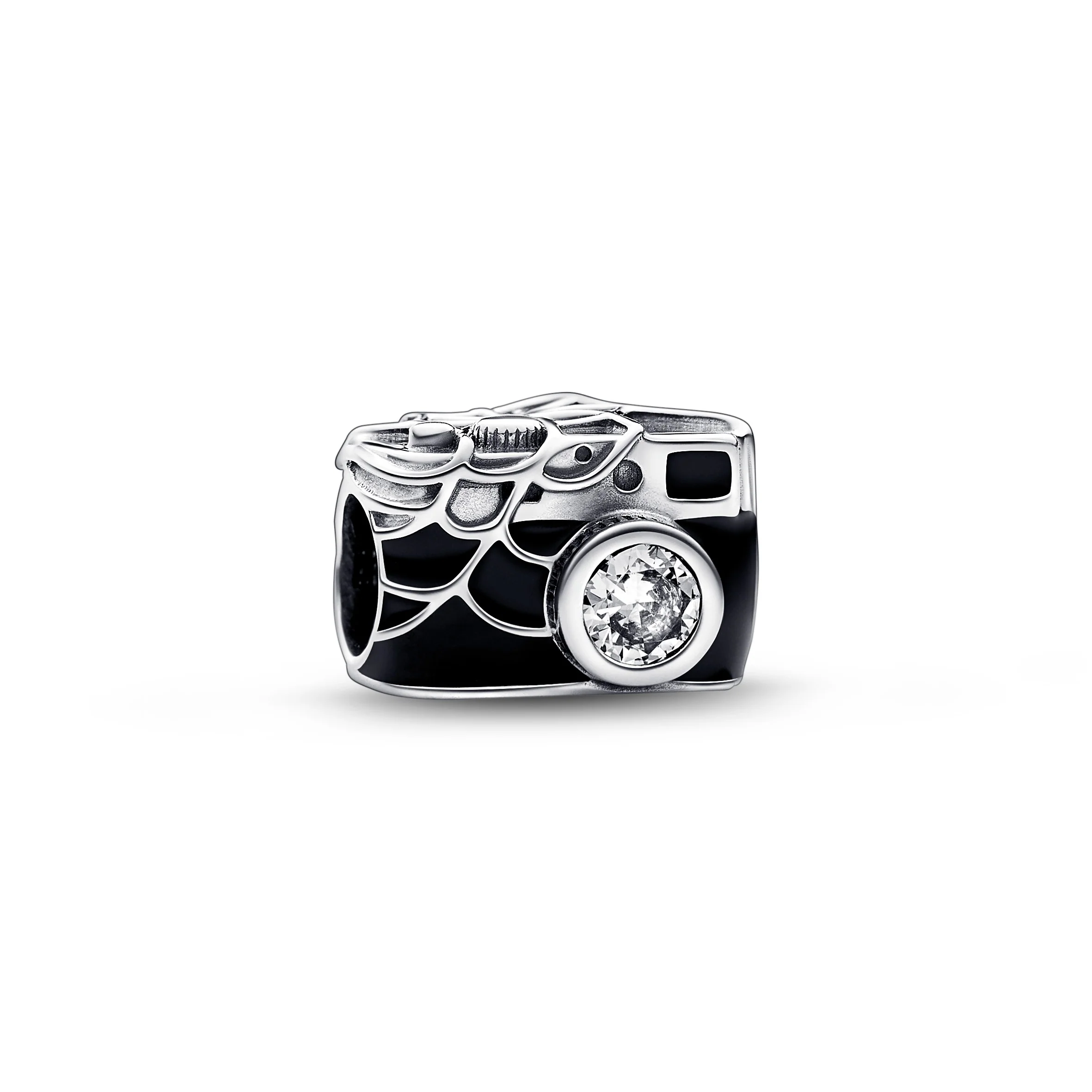 Marvel Spider-Man Camera Sterling Silver Charm With Clear Cubic Zirconia, Black, Blue And Transparent Red Enamel - Image 5
