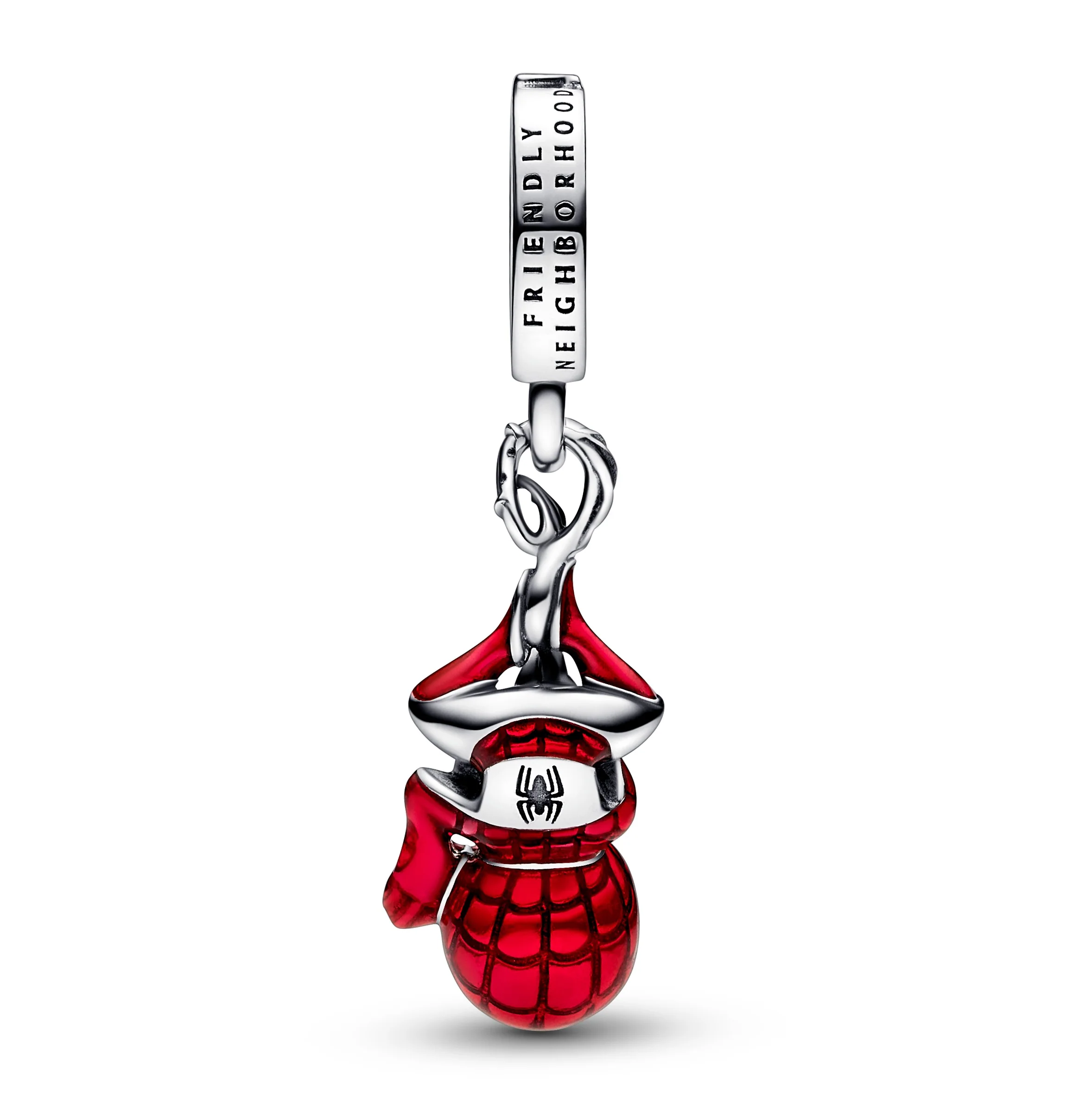 Marvel Spider-Man Sterling Silver Dangle With Black And Transparent Red Enamel - Image 3