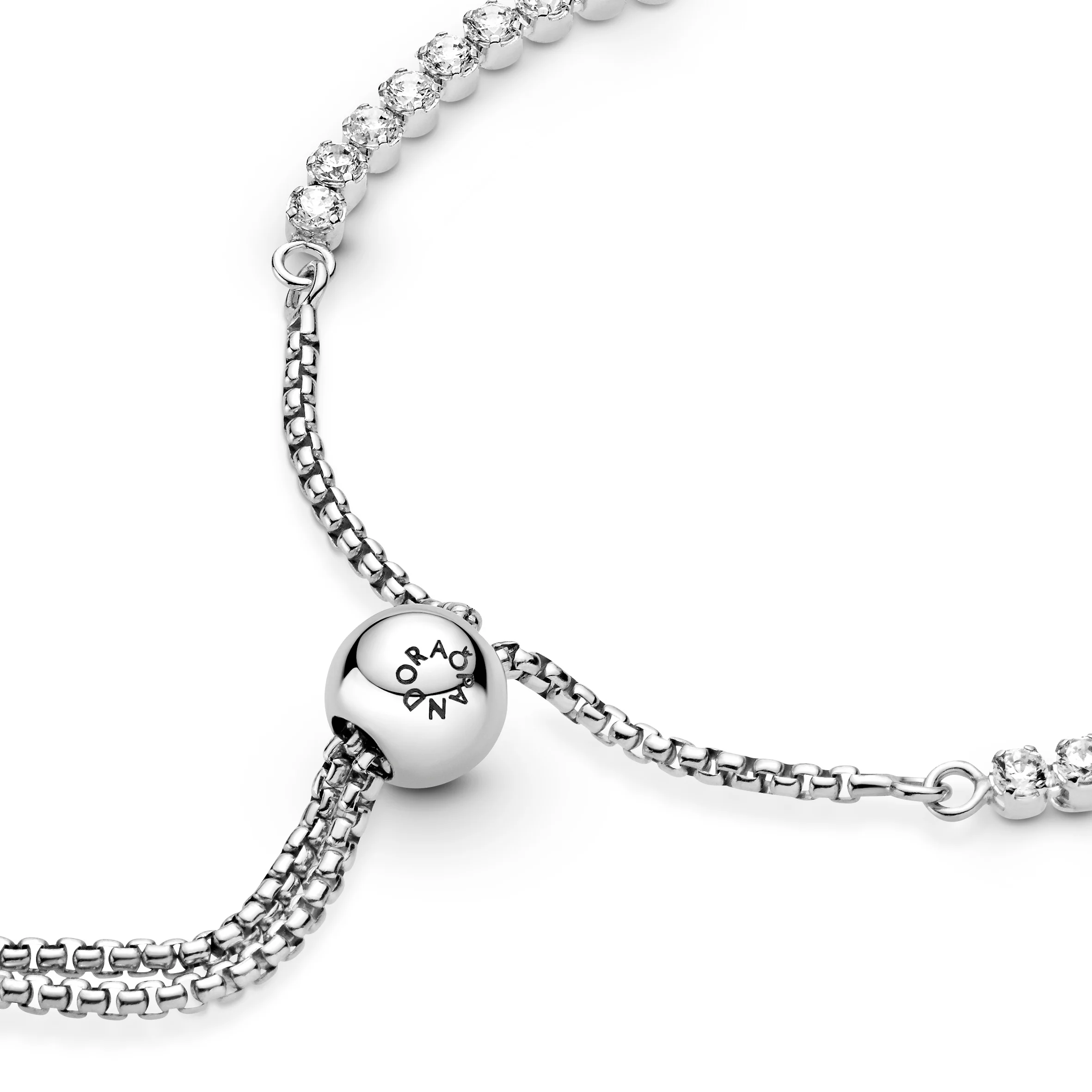 Rhodium Plated Sterling Silver Bracelet With Clear Cubic Zirconia - Image 4