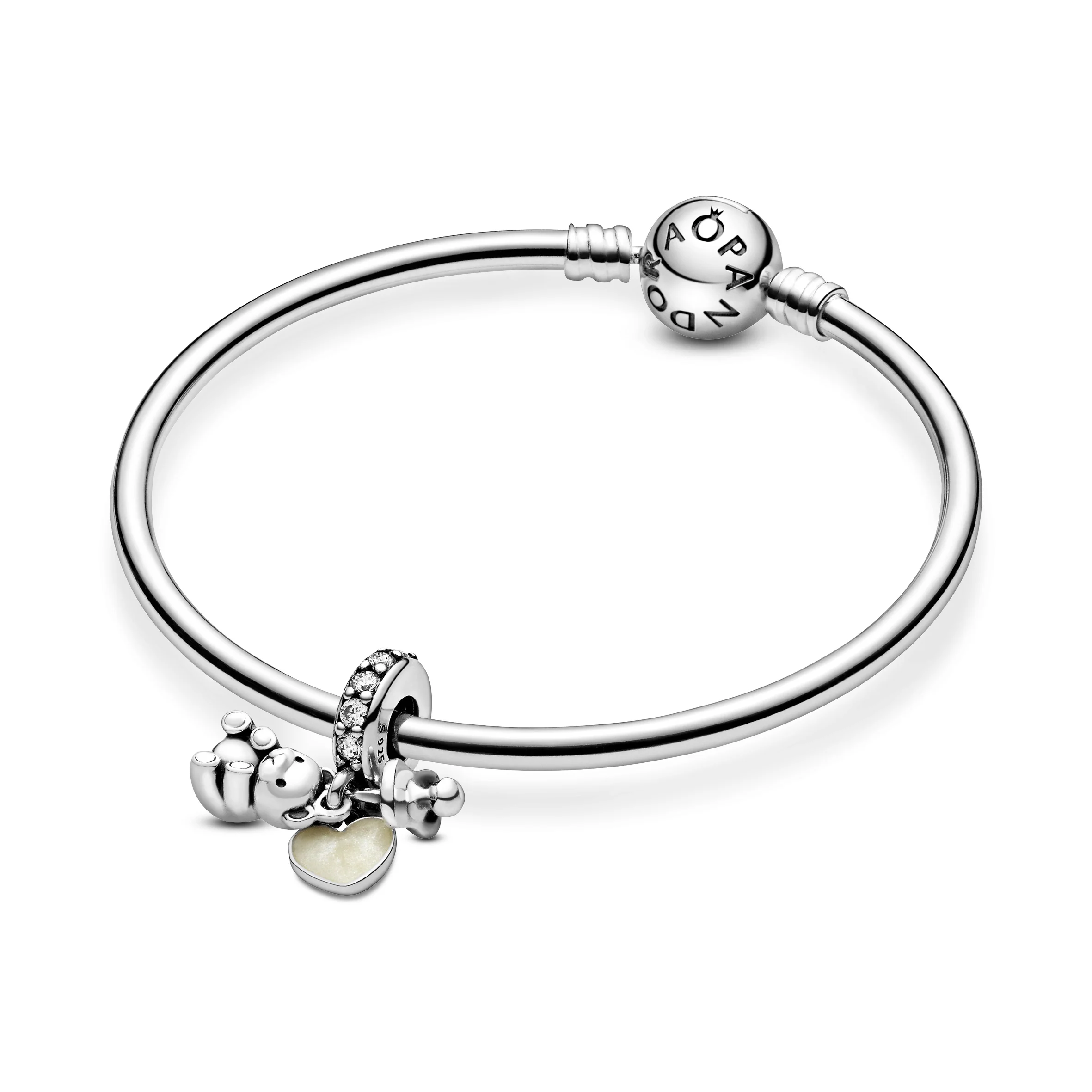 Silver Dangle With Clear Cubic Zirconia And Silver Enamel - Image 6