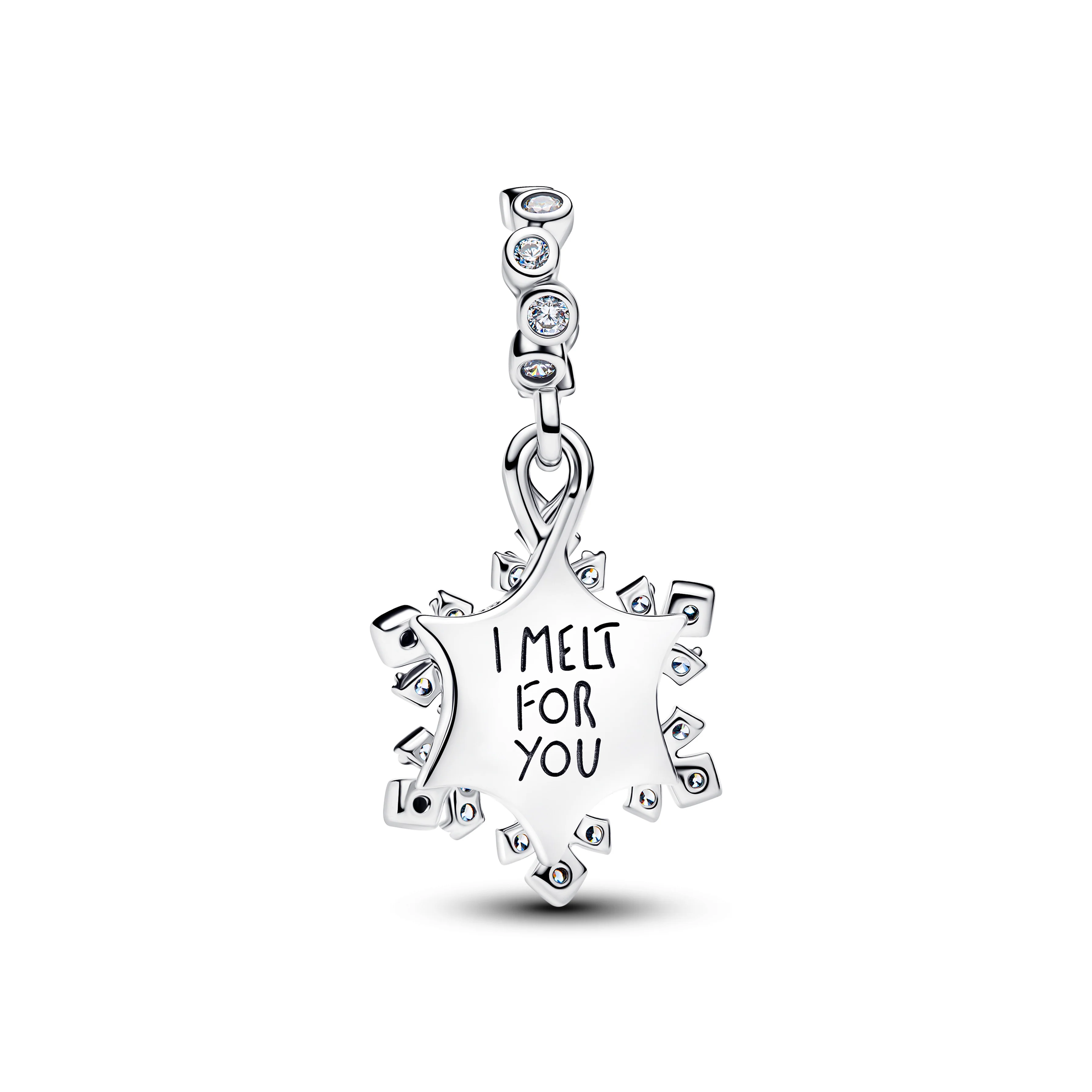 Snowflake Sterling Silver Double Dangle With Clear Cubic Zirconia And Aurora Lab-Grown Opal Resin - Image 3