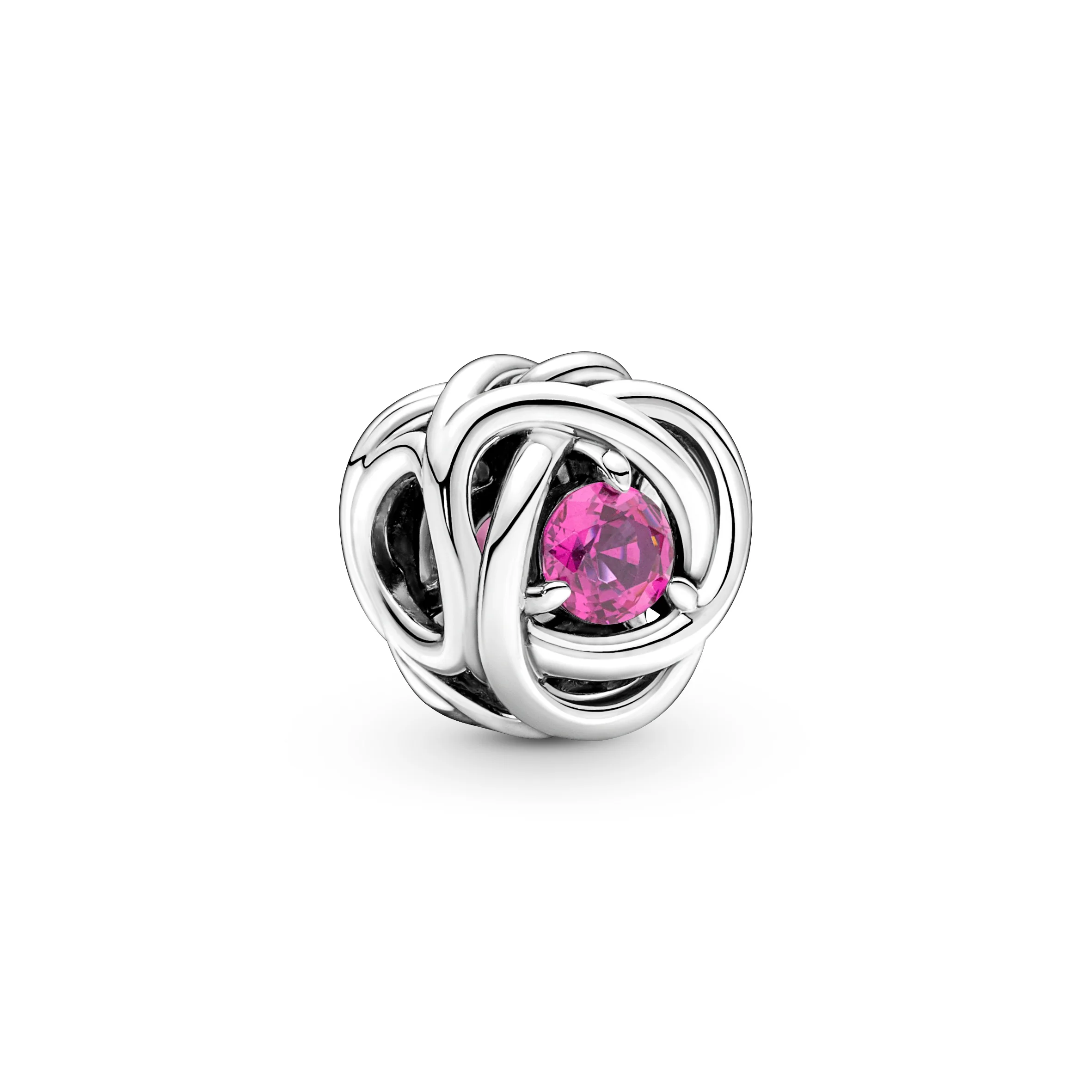 Sterling Silver Charm With Phlox Pink Crystal - Image 4