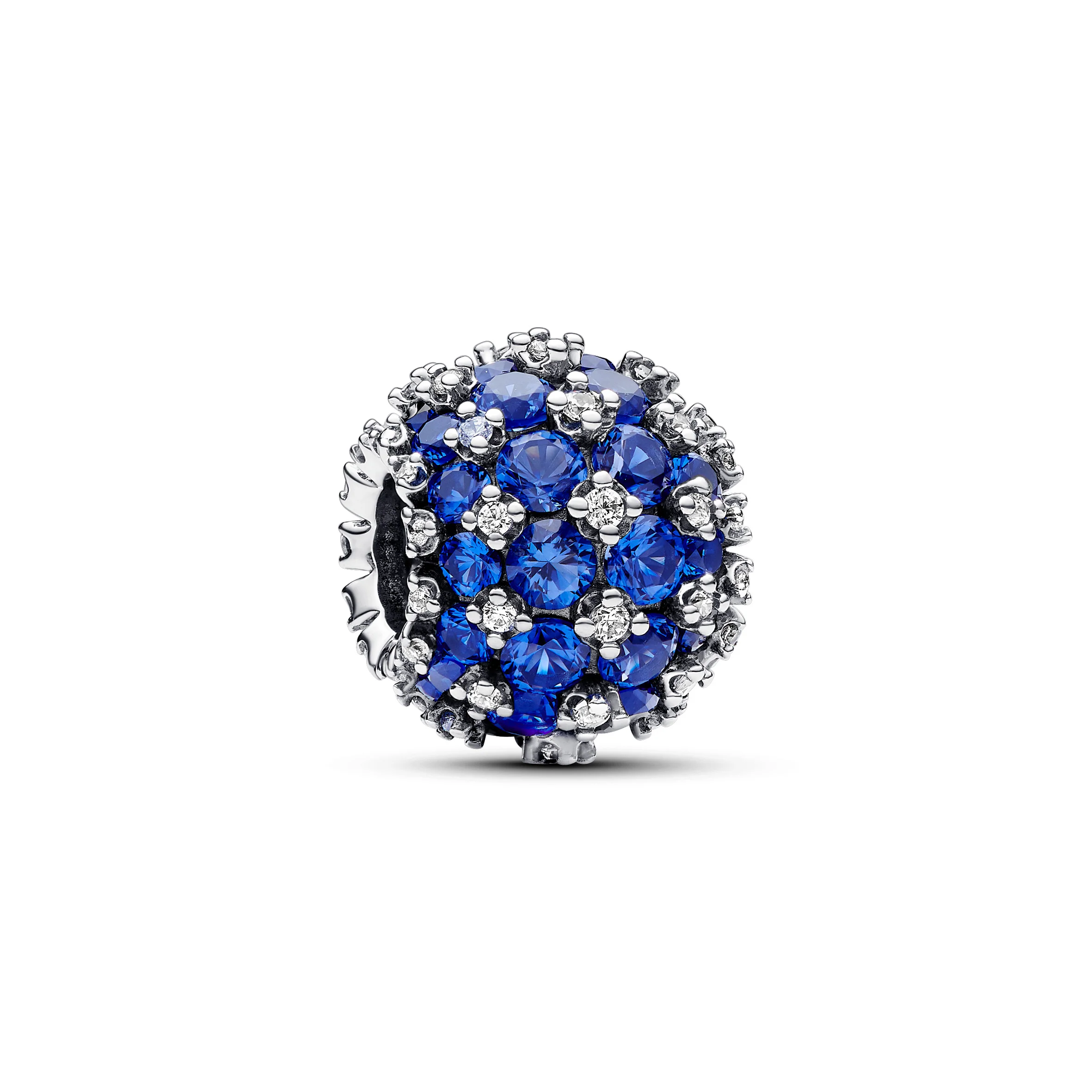 Sterling Silver Charm With Princess Blue Crystal And Clear Cubic Zirconia - Image 3