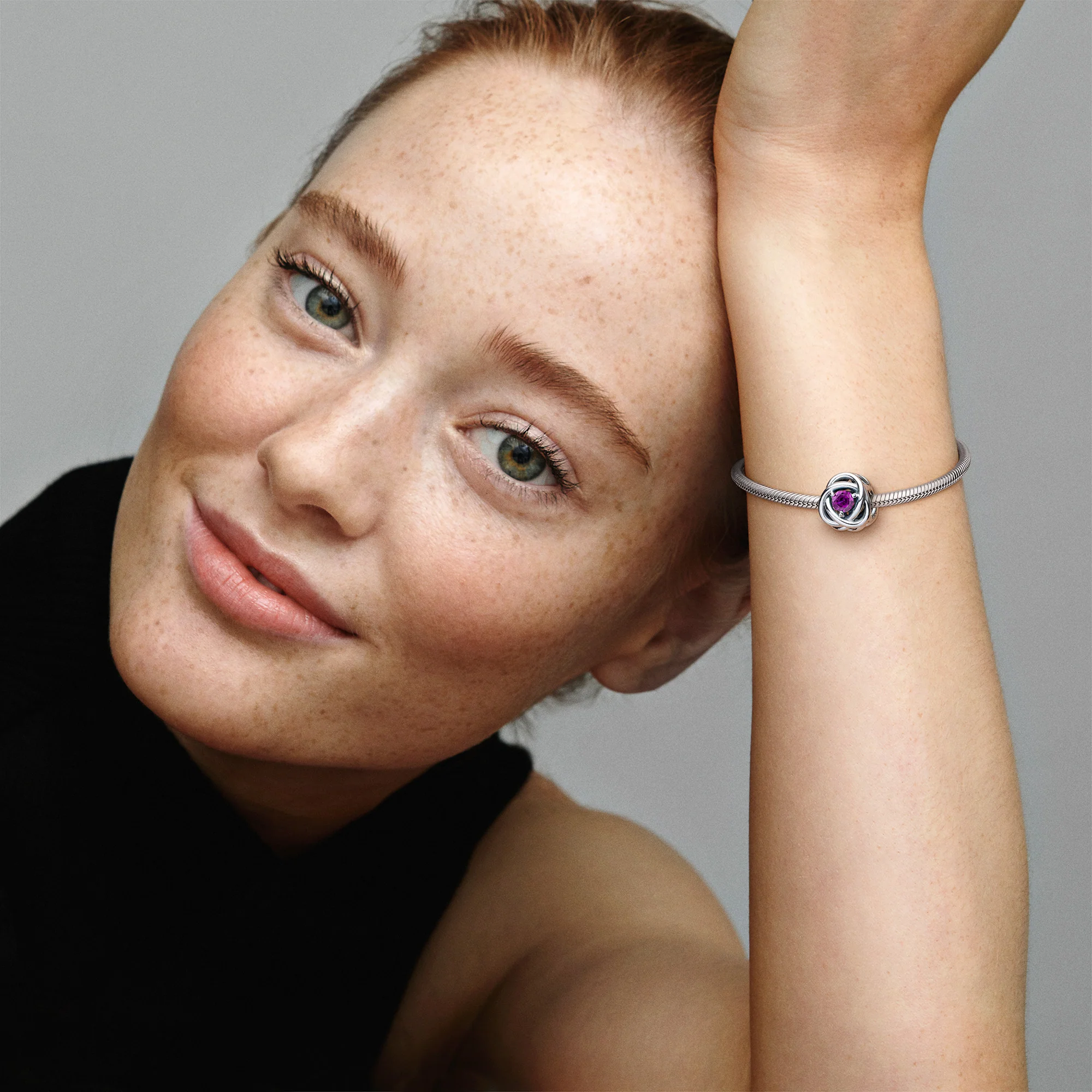 Sterling Silver Charm With Sweet Grape Purple Crystal - Image 3