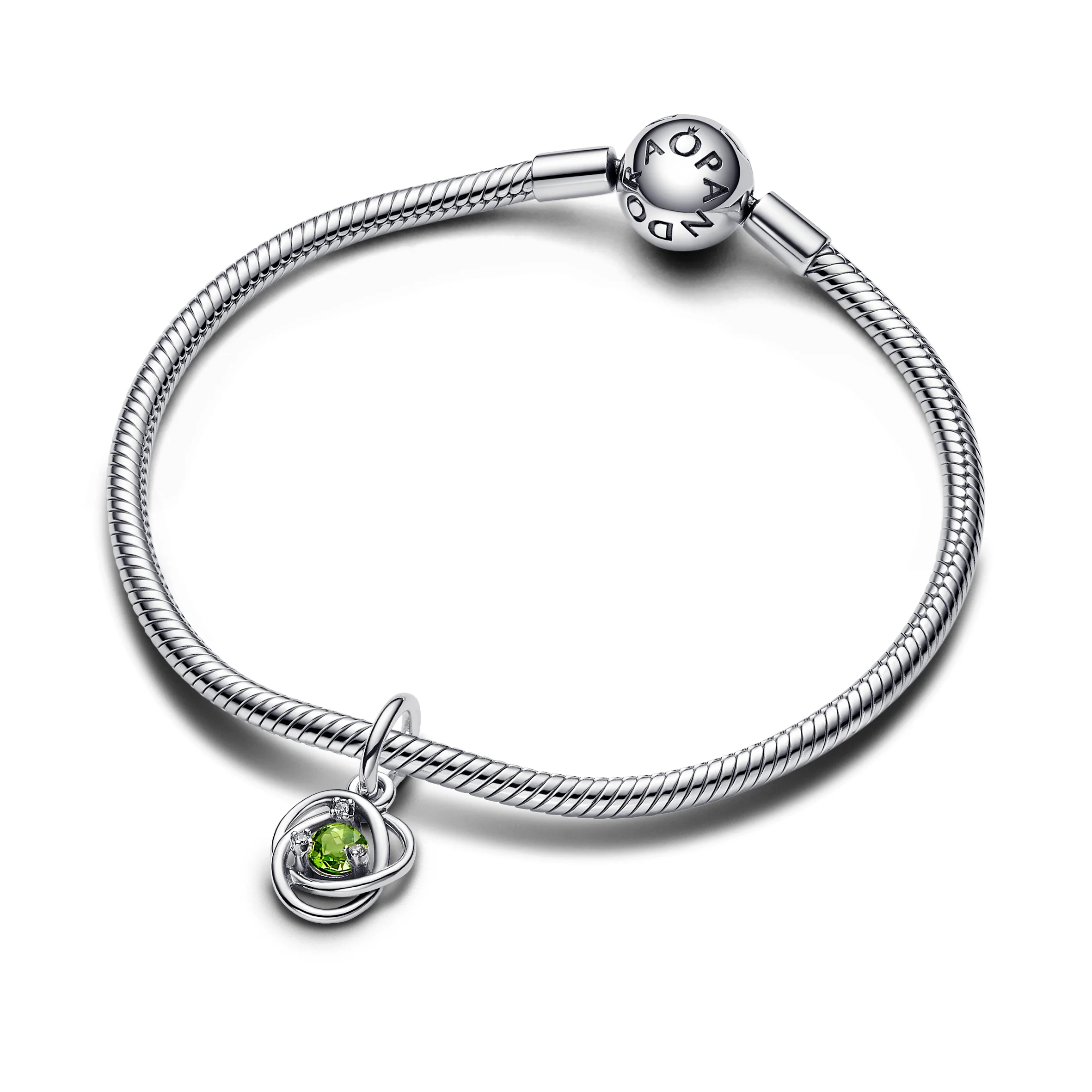Sterling Silver Dangle With Spring Green Crystal And Clear Cubic Zirconia - Image 4