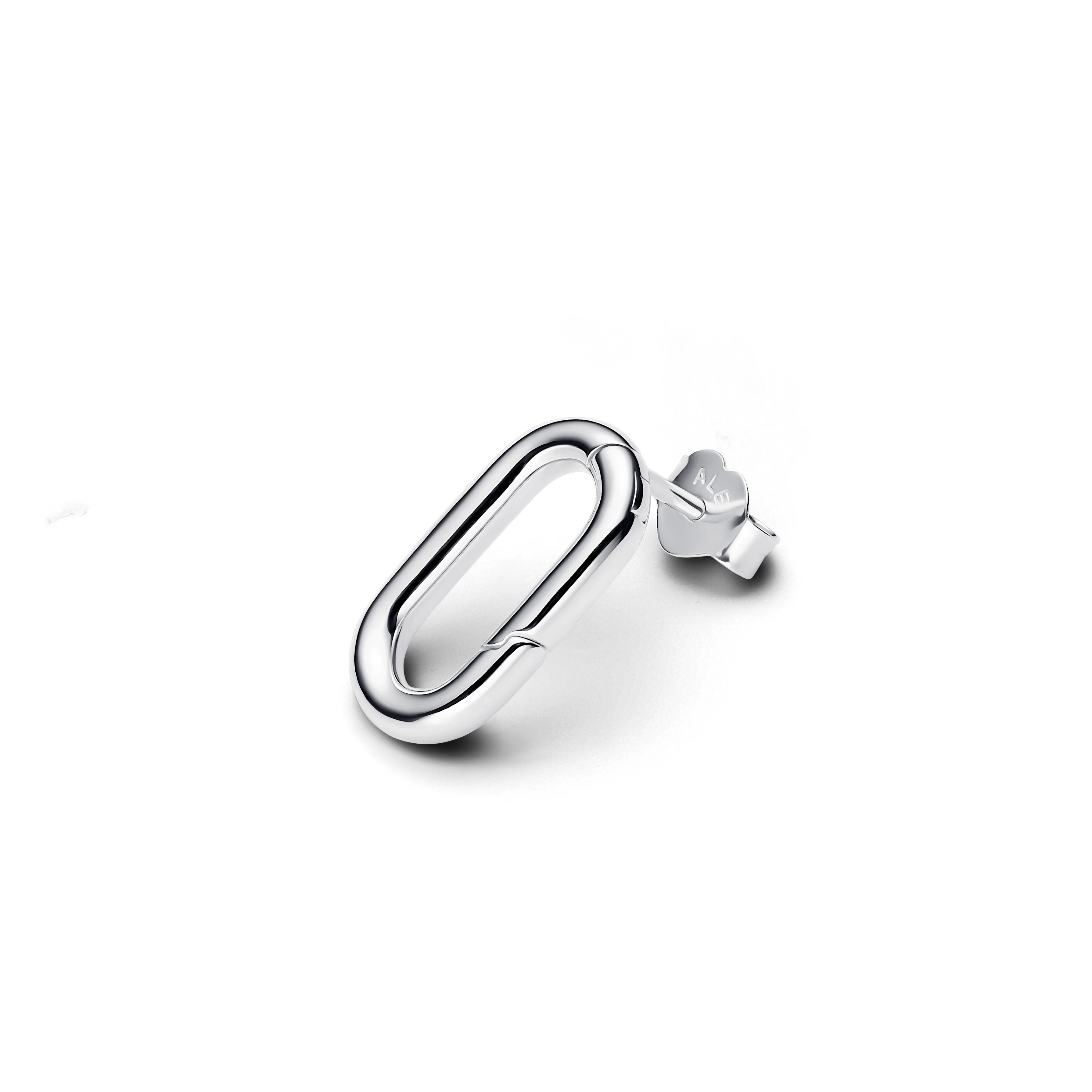 Sterling Silver Openable Link Stud Earring - Image 3