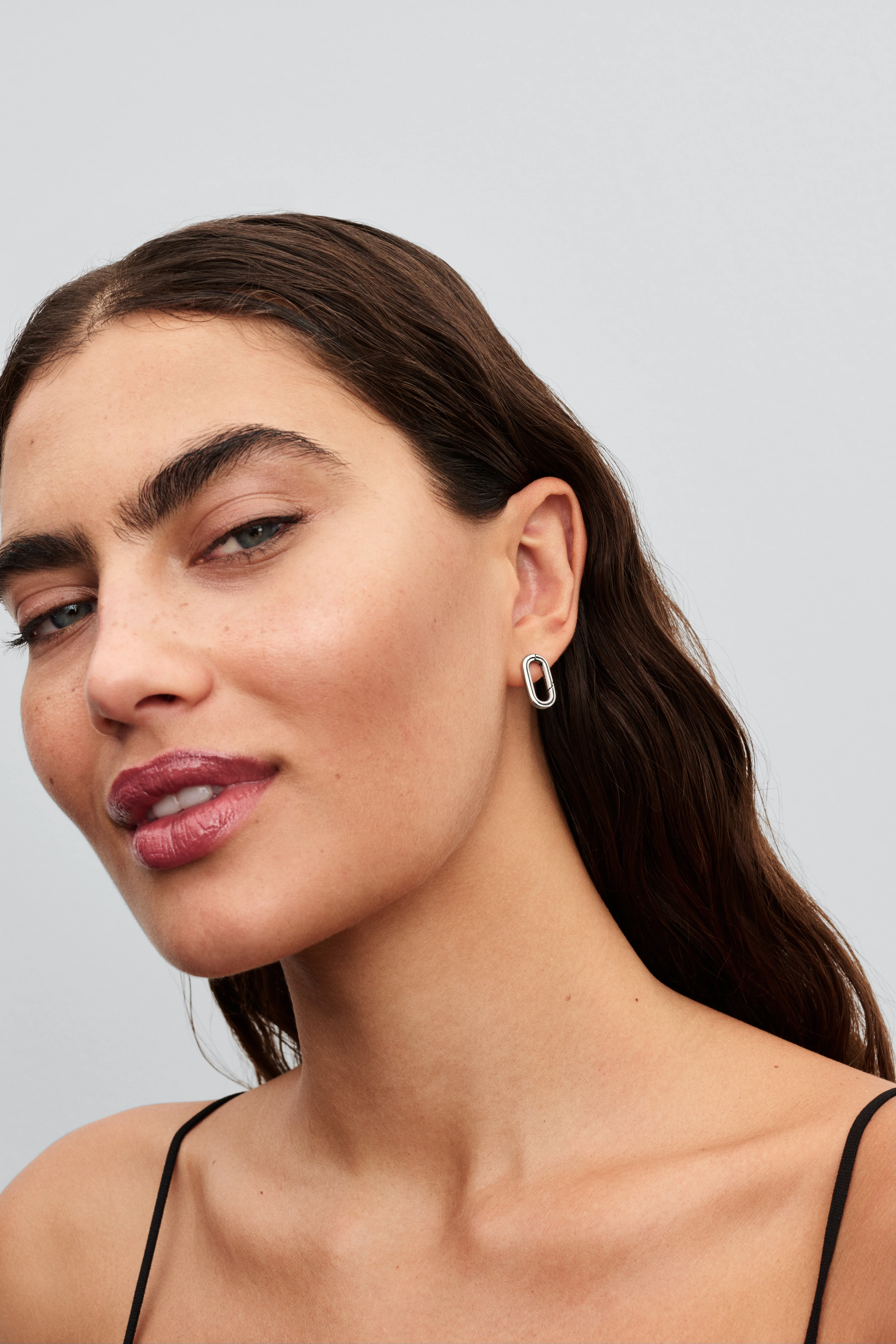 Sterling Silver Openable Link Stud Earring - Image 4