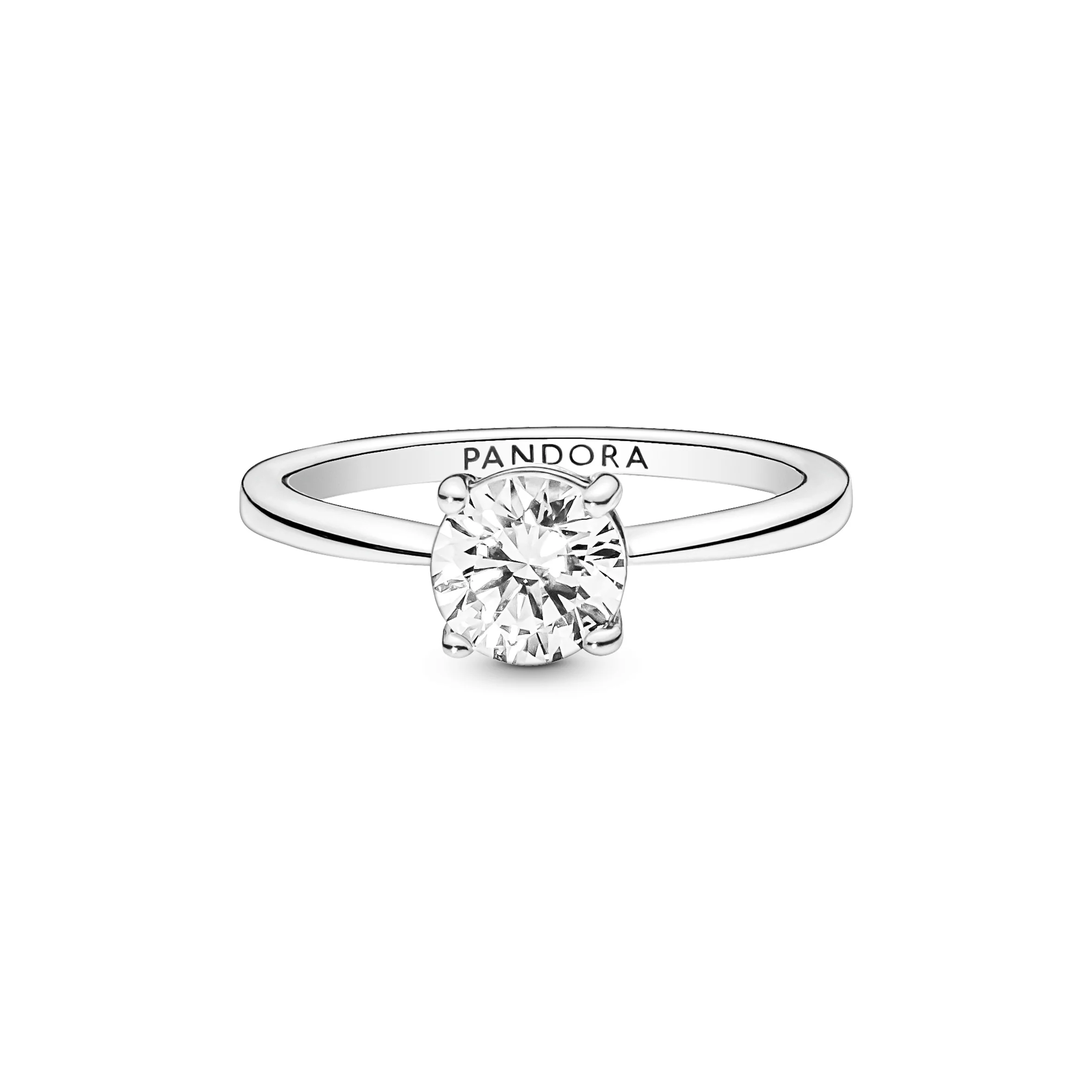 Sterling Silver Ring With Clear Cubic Zirconia