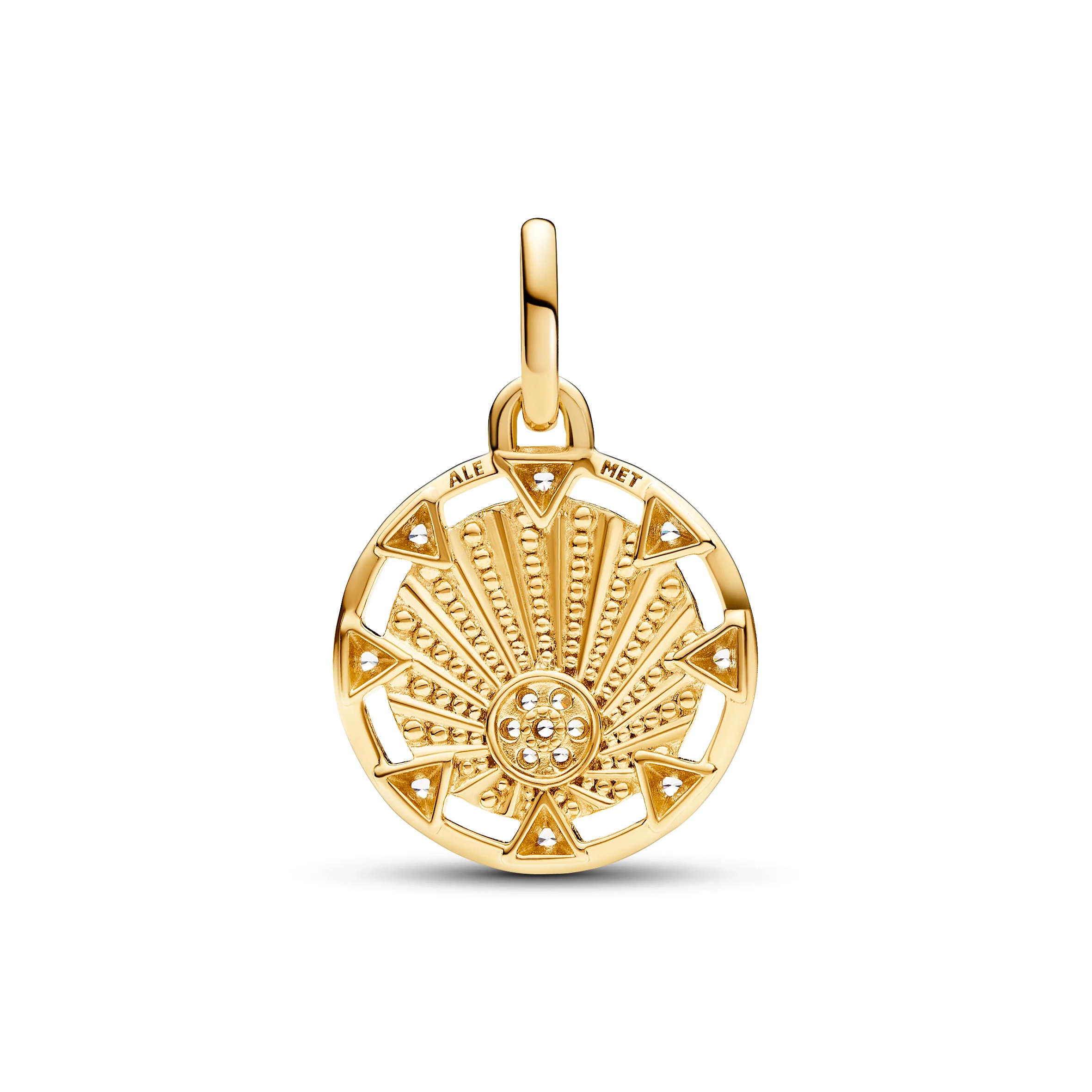Sun Light 14K Gold-Plated Medallion With Clear Cubic Zirconia - Image 4