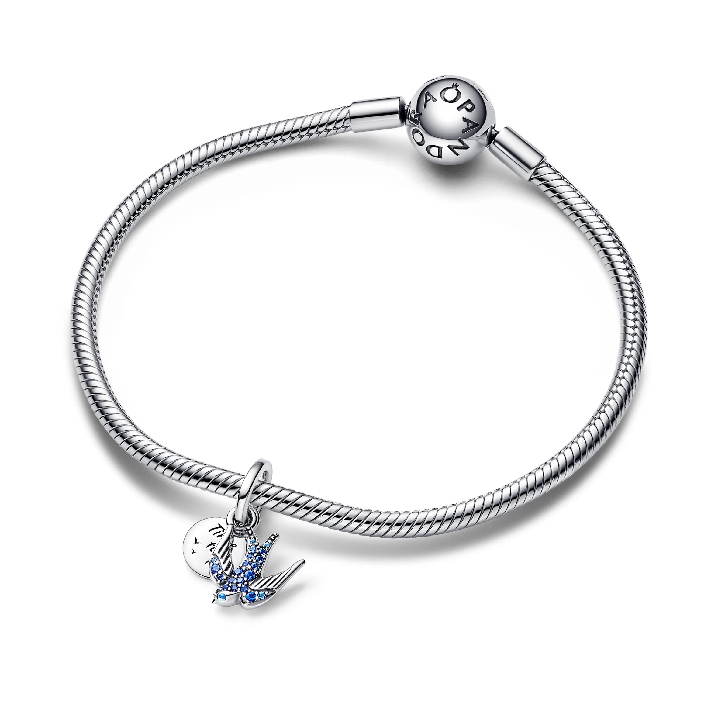 Swallow Sterling Silver Double Dangle With Night Blue, Skylight Blue And Stellar Blue Crystal - Image 4