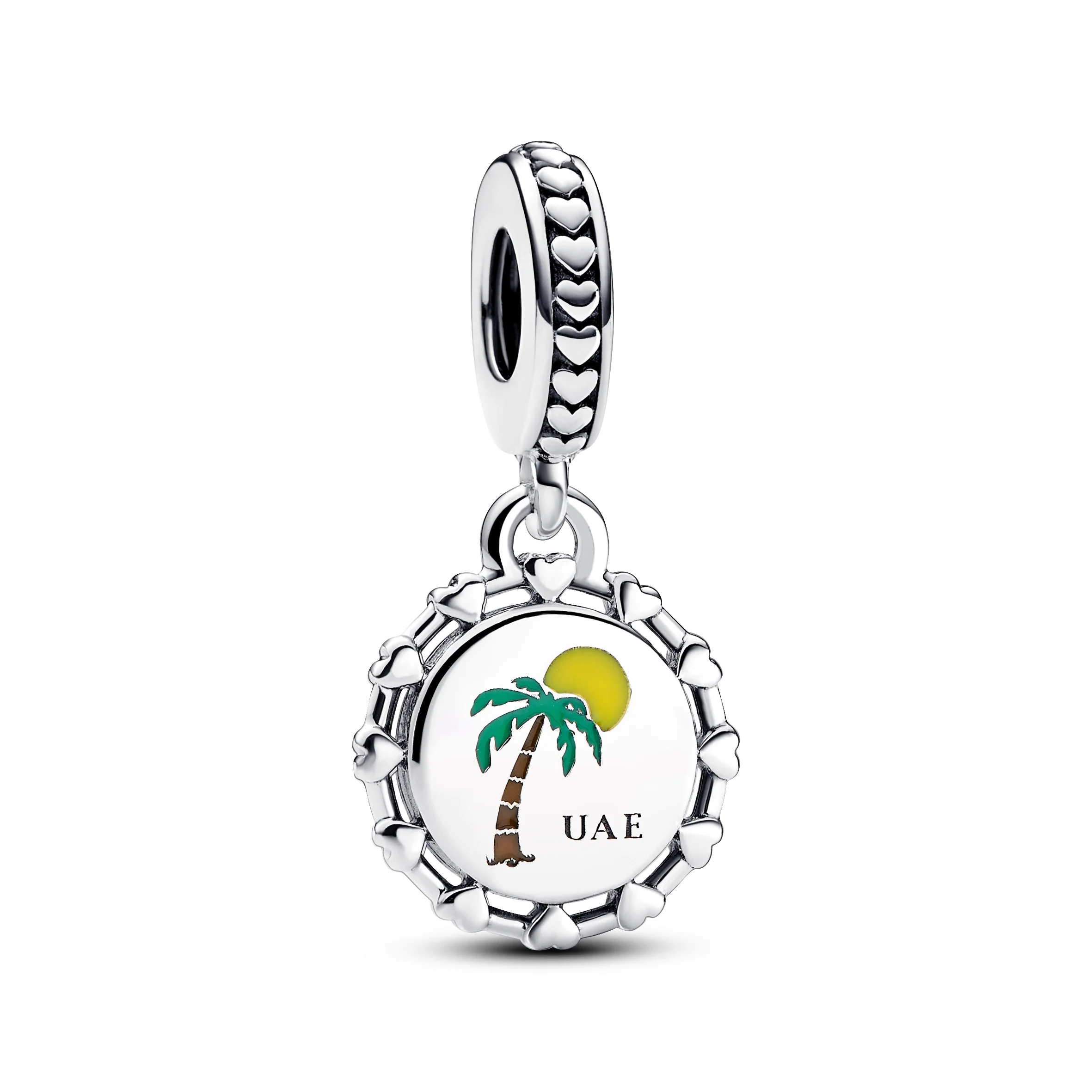 Uae And Camel Sterling Silver Dangle With Red, Brown, Green, Yellow Enamel - Image 2
